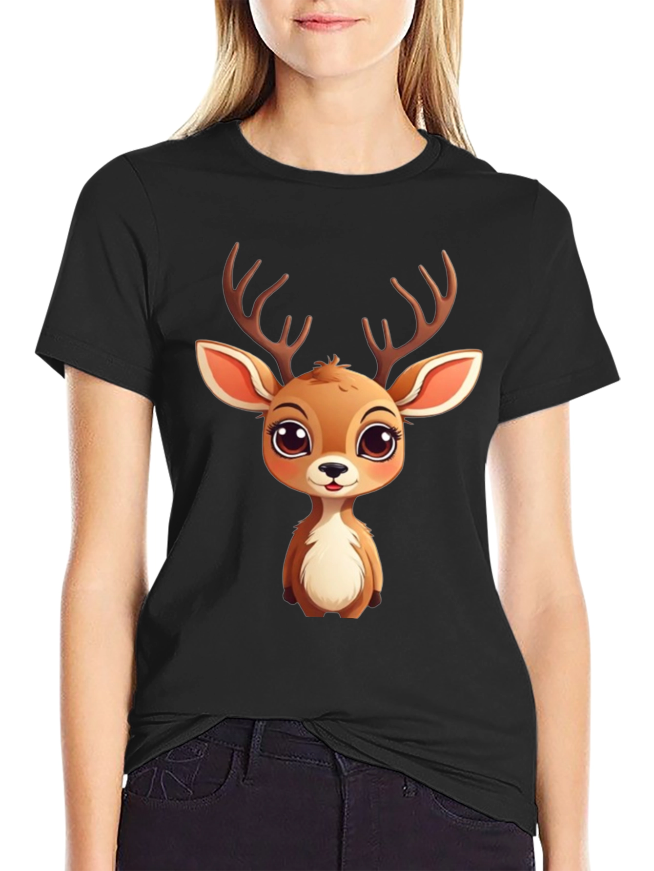Cute Cartoon Deer Graphic Tee