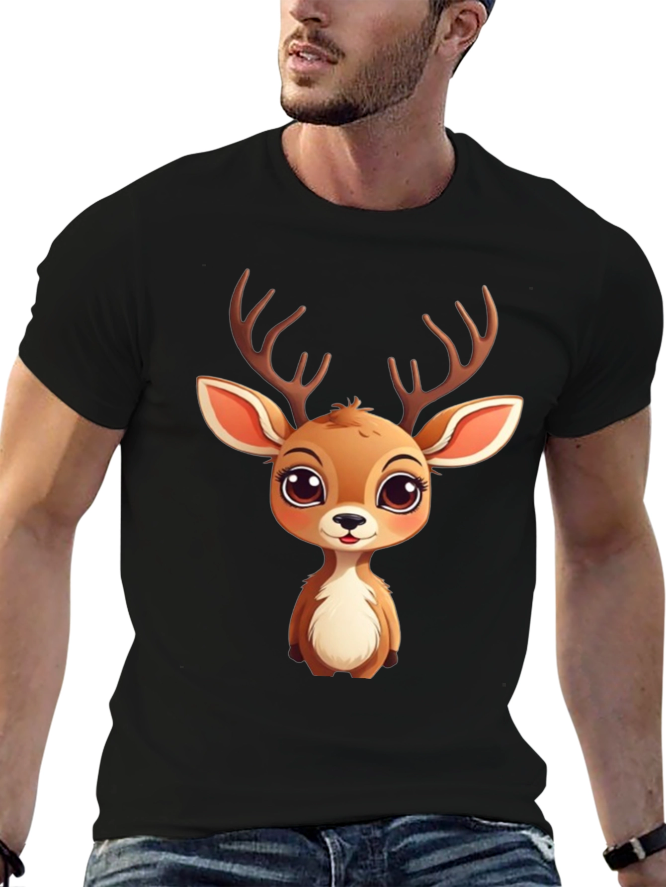 Cute Cartoon Deer Graphic Tee