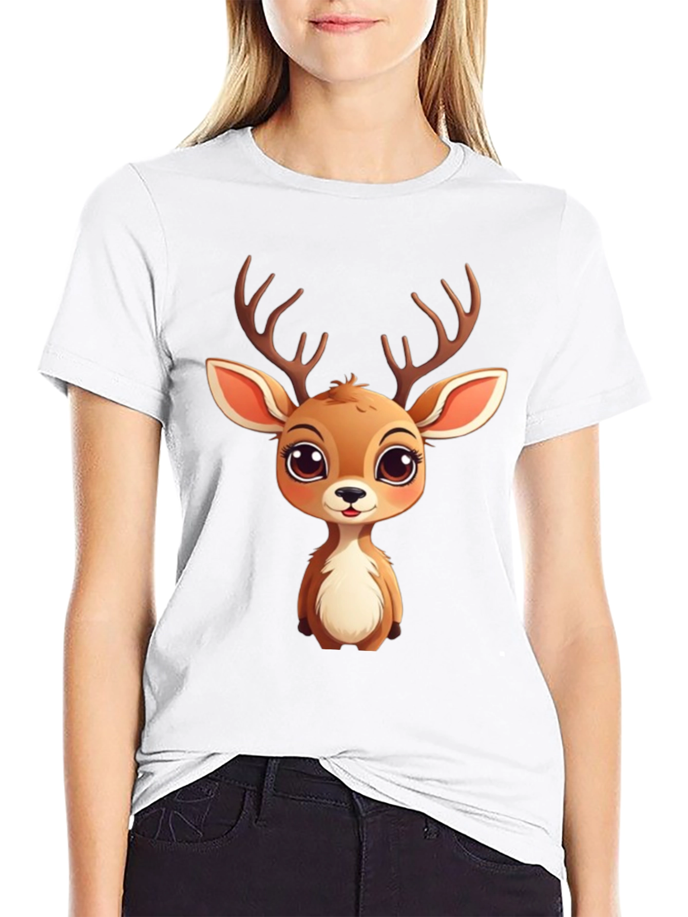 Cute Cartoon Deer Graphic Tee