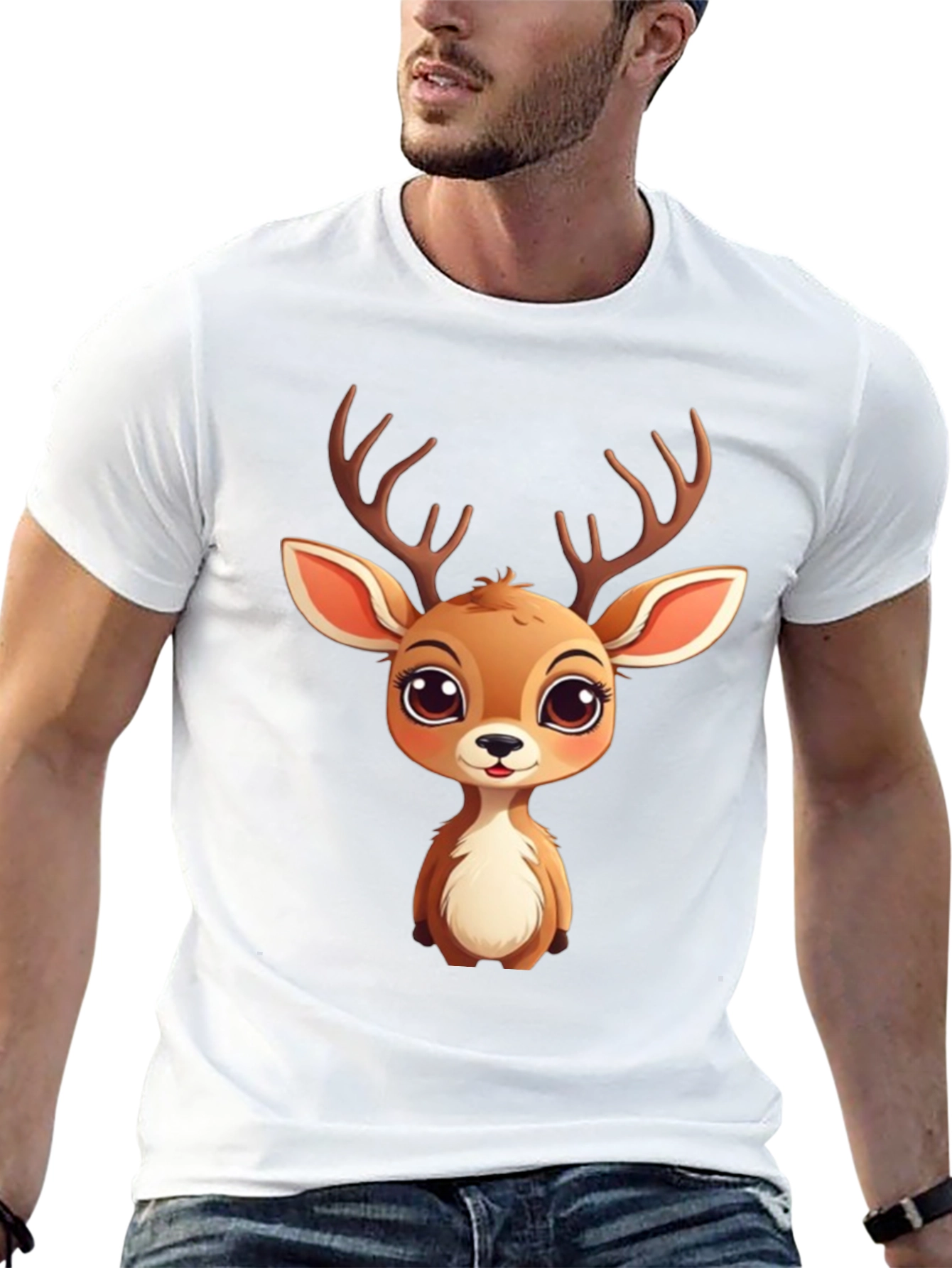 Cute Cartoon Deer Graphic Tee