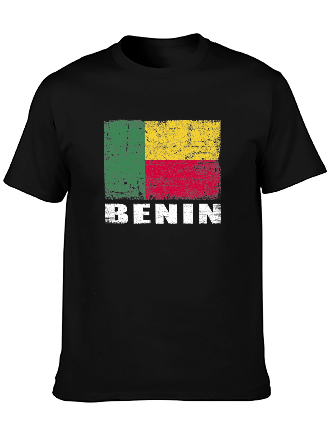 Benin Flag T-Shirt - Distressed Look
