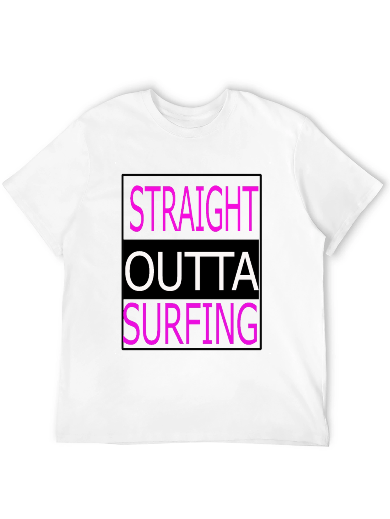 Straight Outta Surfing Graphic Tee - Black Cotton T-Shirt