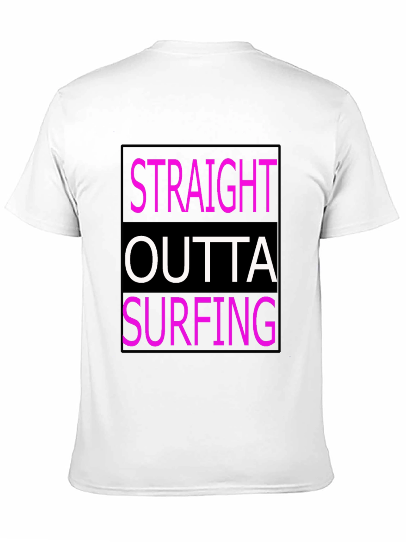 Straight Outta Surfing Graphic Tee - Black Cotton T-Shirt