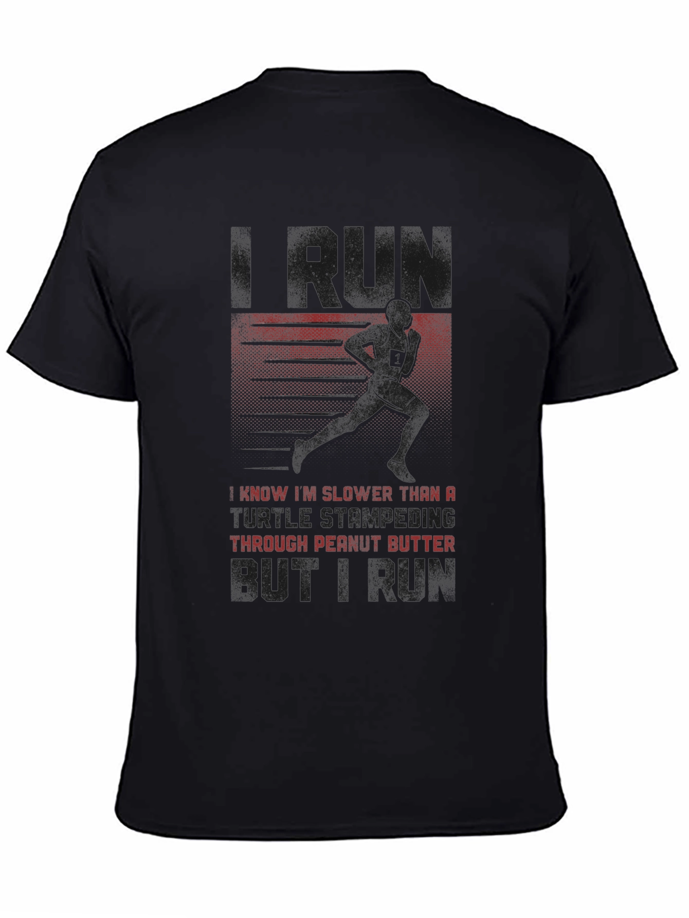 Run Peanut Butter Mens Black T-Shirt