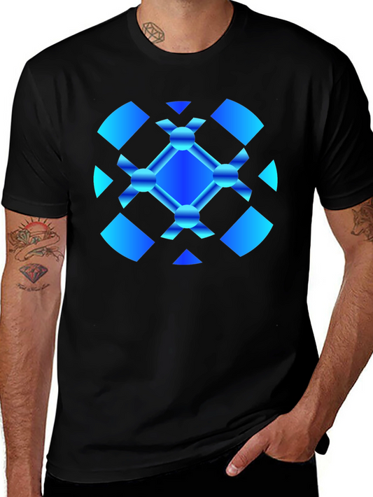 Abstract Graphic Tee - Modern Blue Design