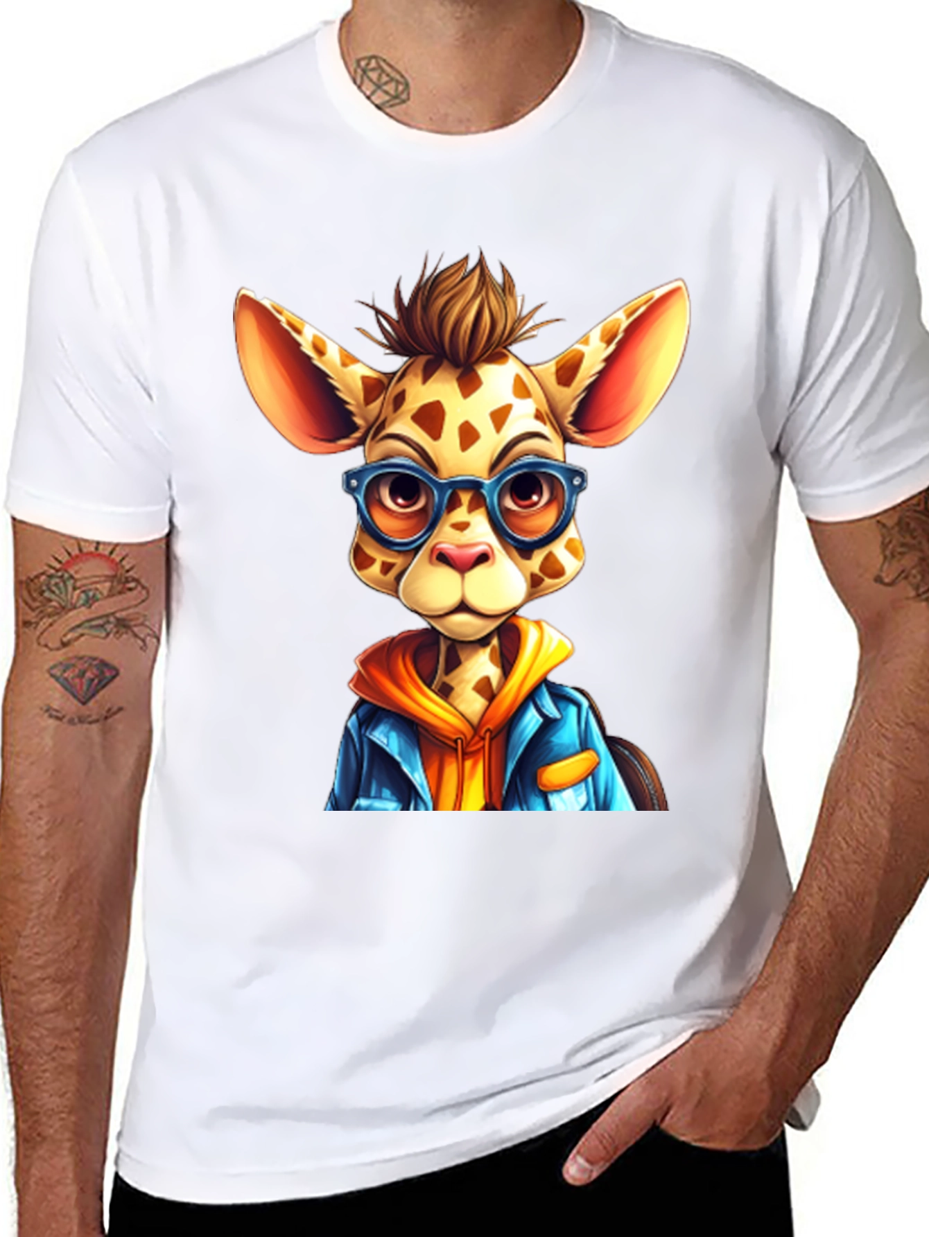 Cool Giraffe Graphic T-Shirt - Unique Design