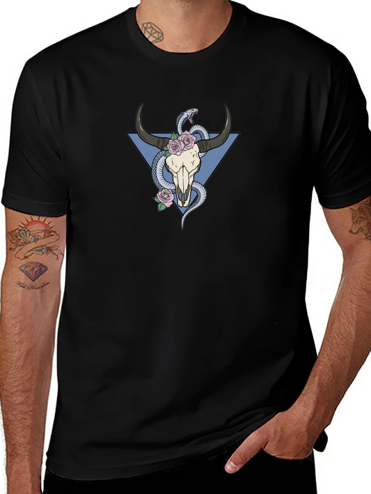 Skull & Snake Graphic T-Shirt - Cool Unique Design
