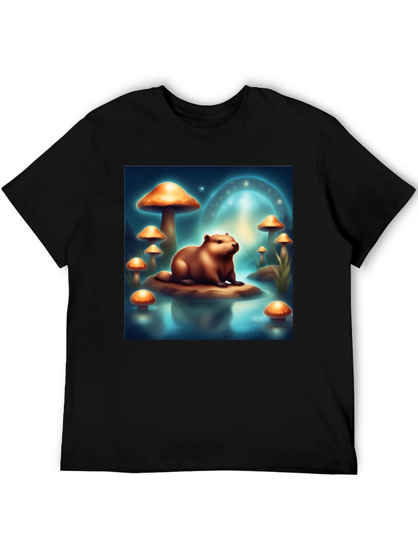 Beaver & Mushroom Graphic T-Shirt