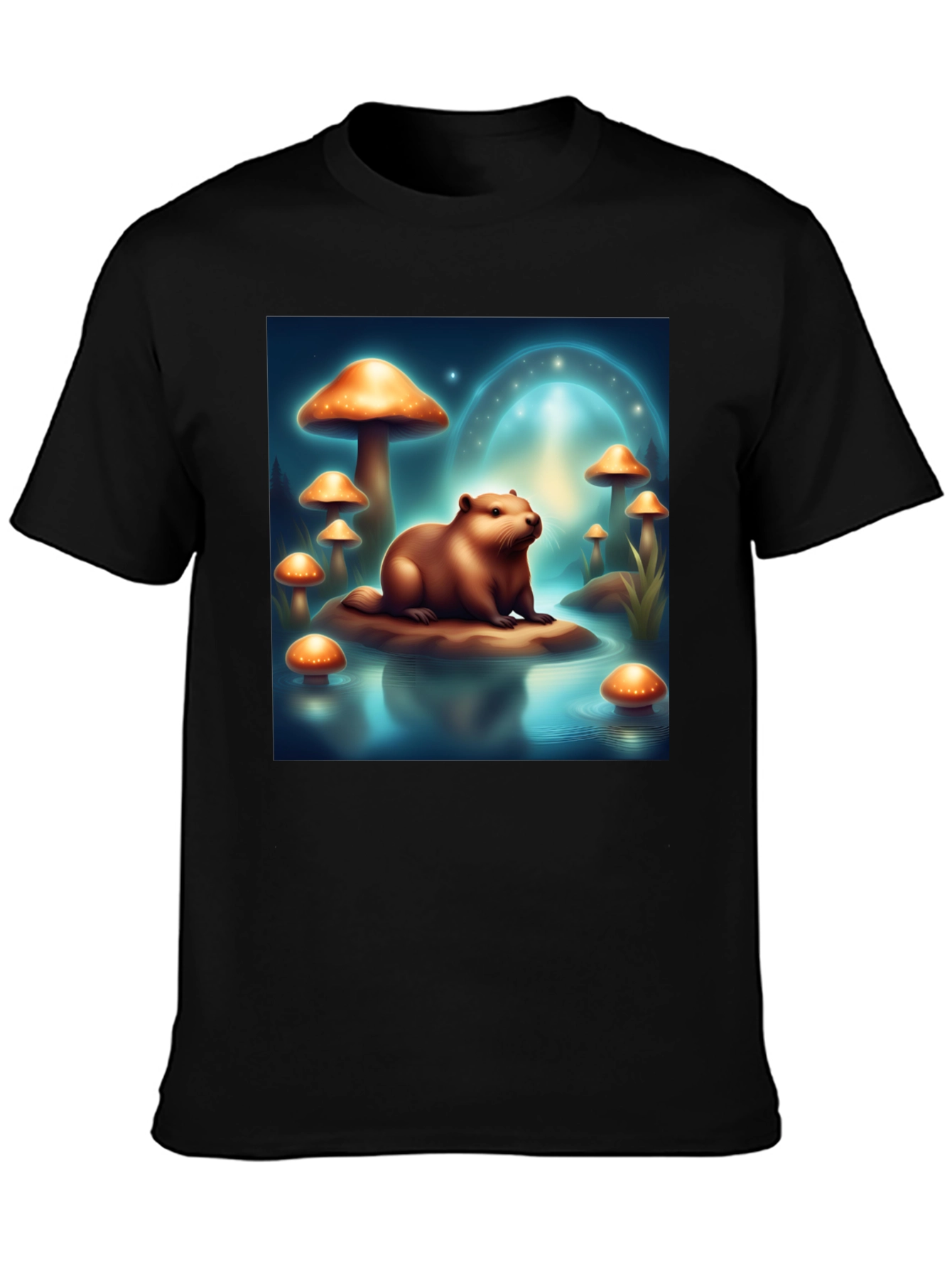 Beaver & Mushroom Graphic T-Shirt