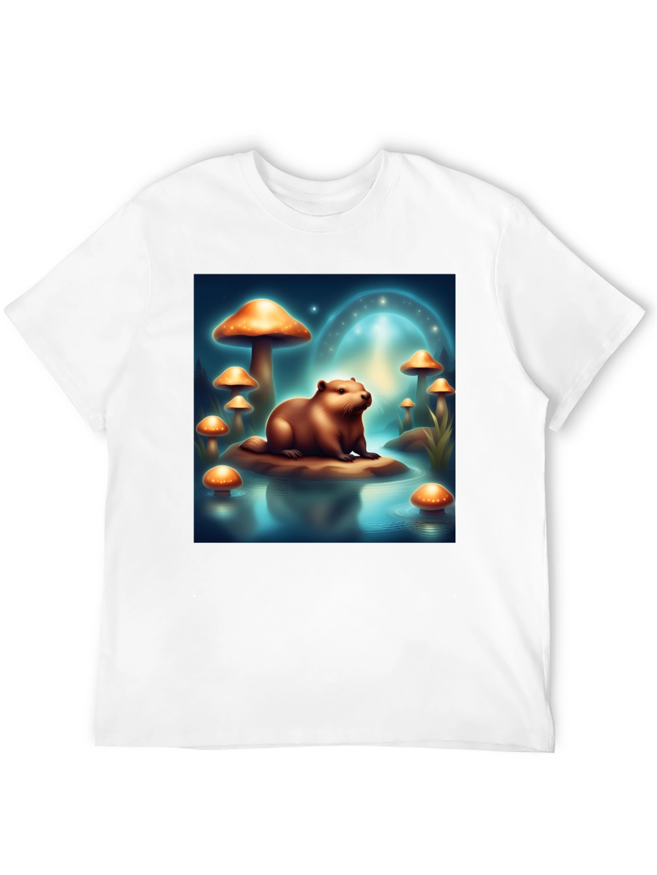 Beaver & Mushroom Graphic T-Shirt