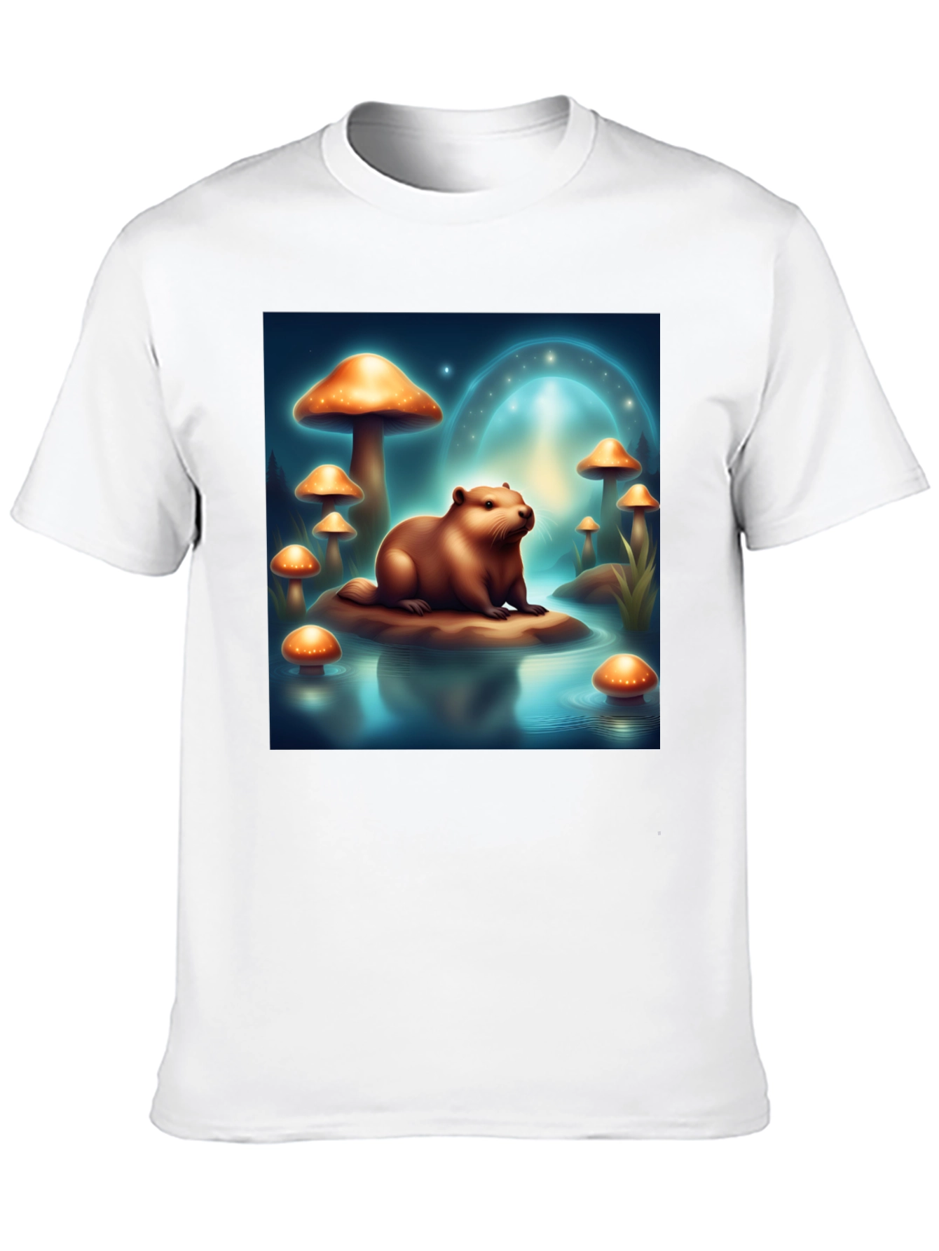 Beaver & Mushroom Graphic T-Shirt