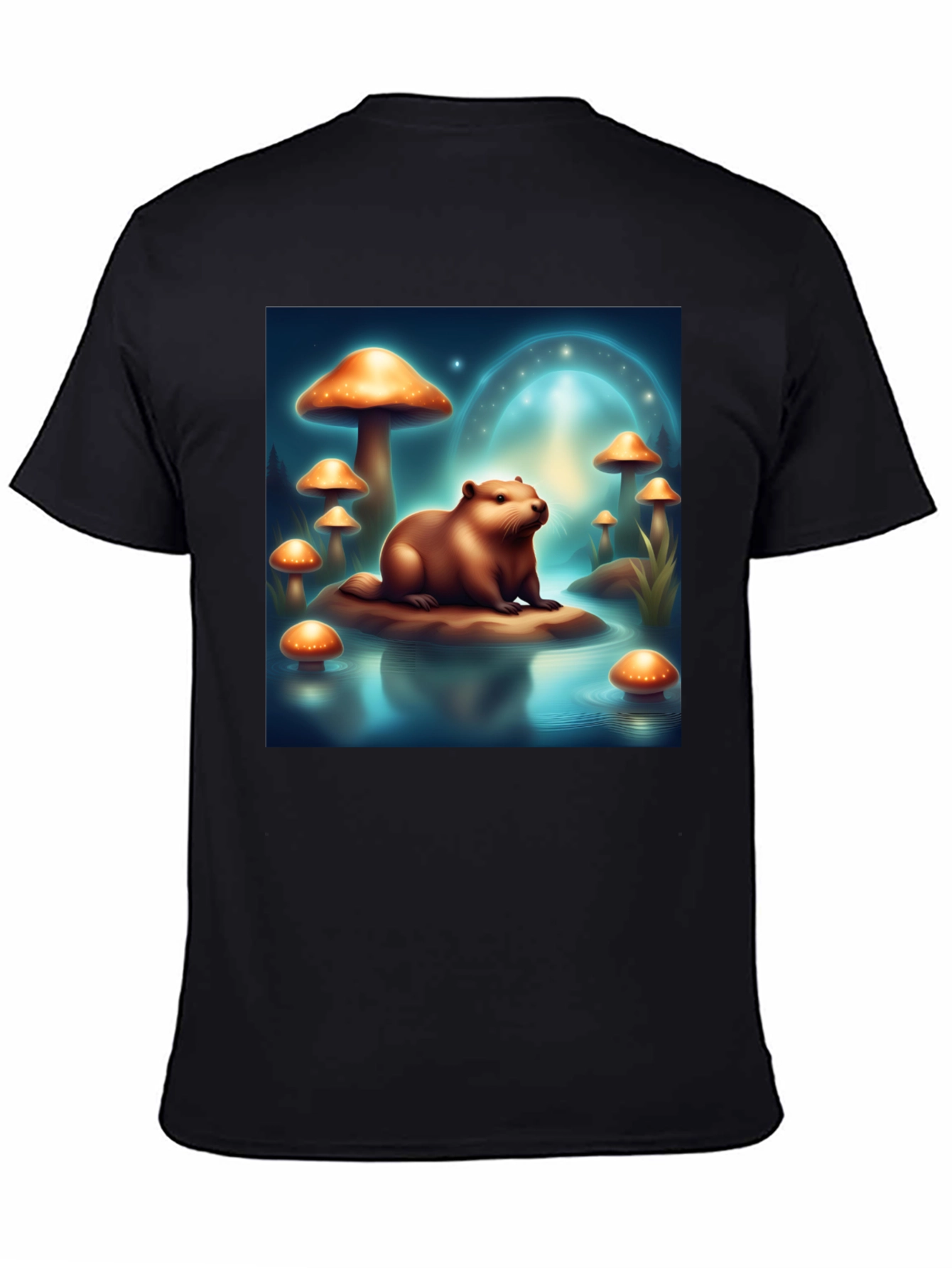 Beaver & Mushroom Graphic T-Shirt