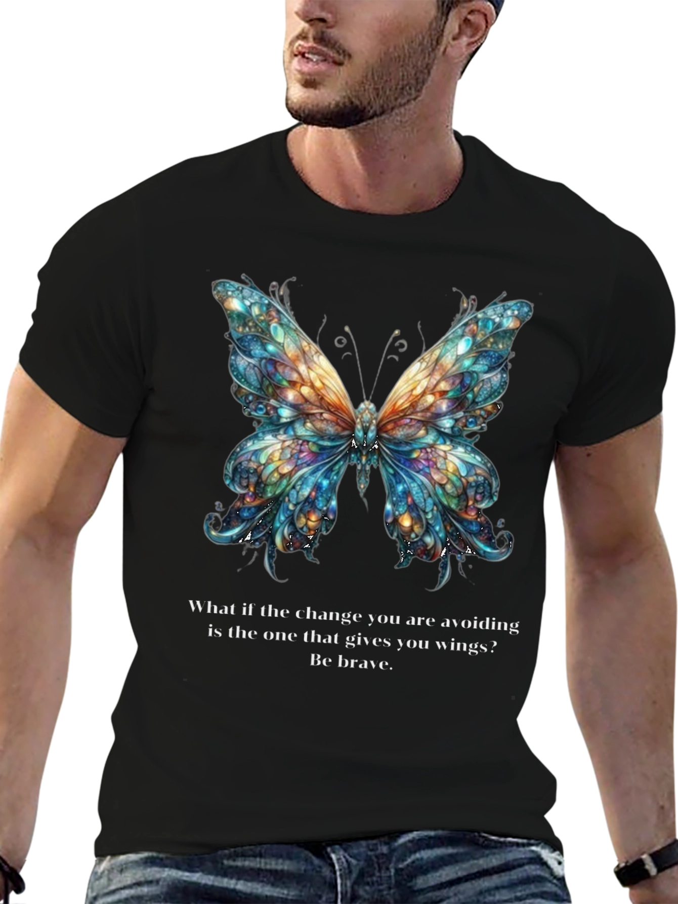 Butterfly Wings Graphic Tee - Be Brave Change