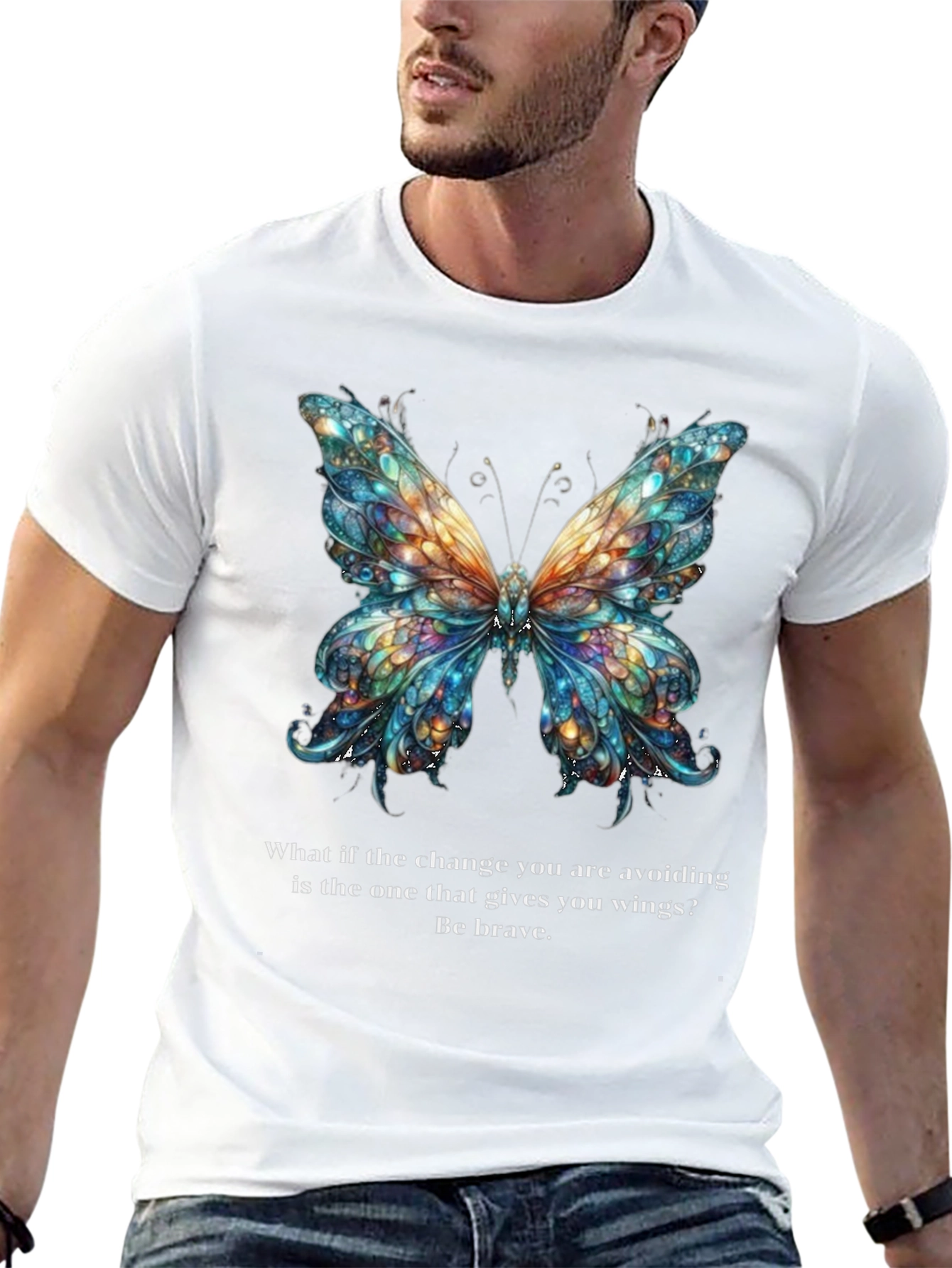 Butterfly Wings Graphic Tee - Be Brave Change