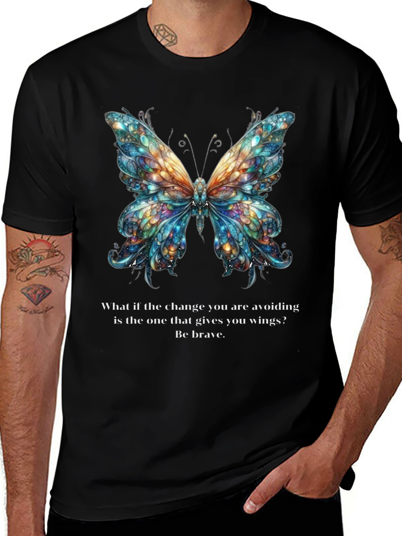 Butterfly Wings Graphic Tee - Be Brave Change