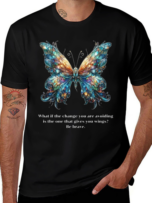 Butterfly Wings Graphic Tee - Be Brave Change