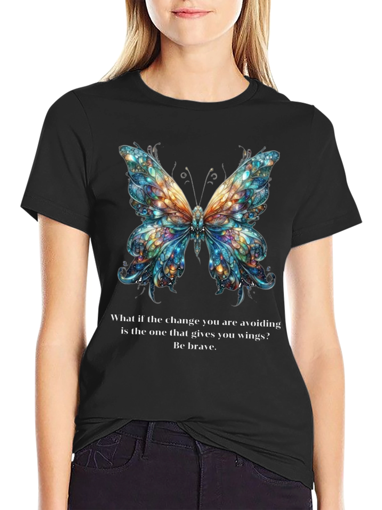 Butterfly Wings Graphic Tee - Be Brave Change
