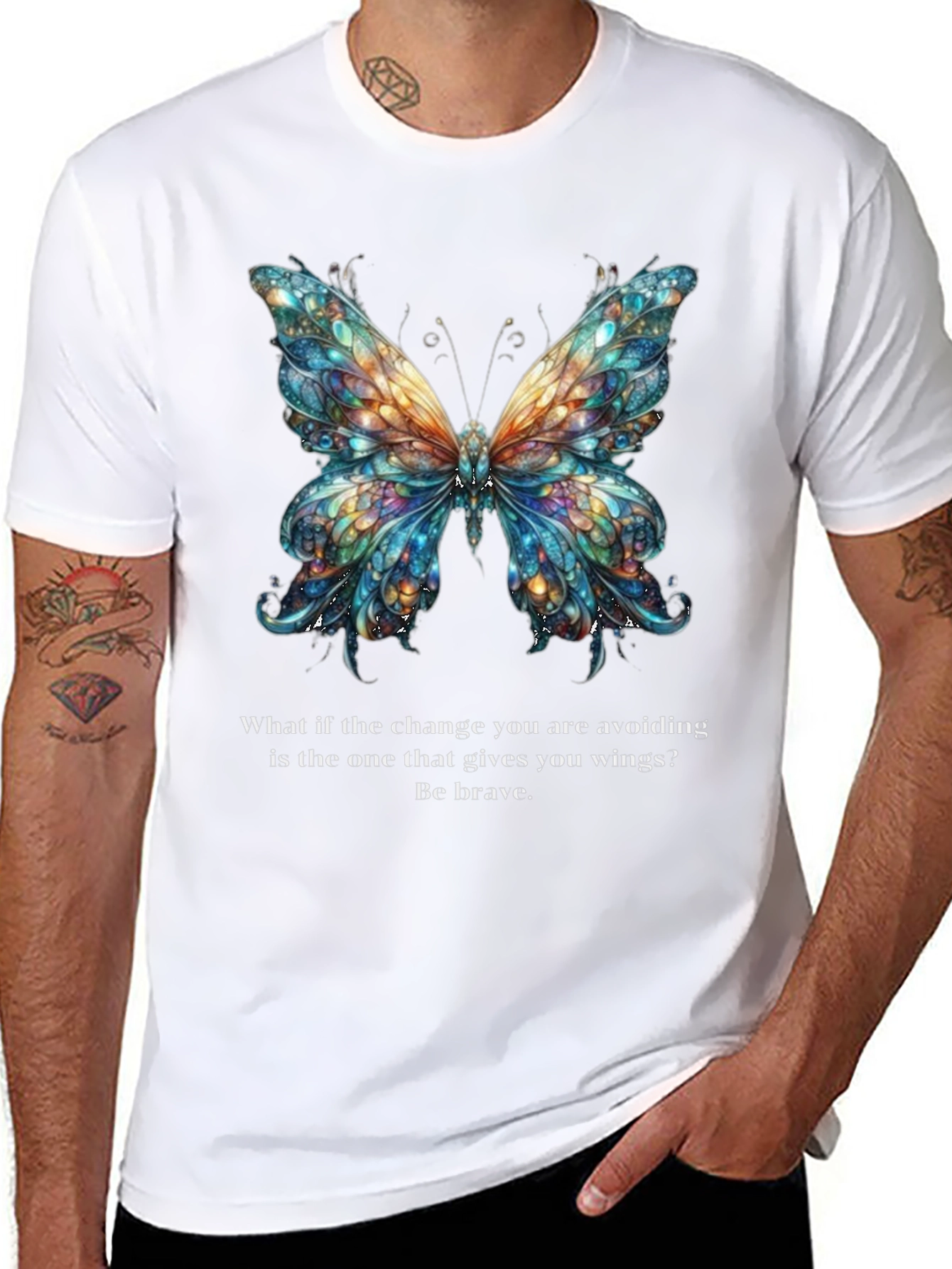 Butterfly Wings Graphic Tee - Be Brave Change