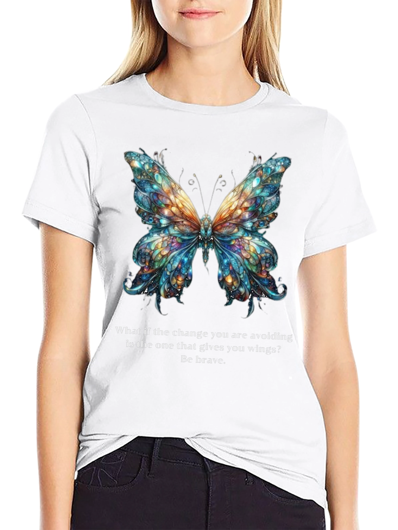 Butterfly Wings Graphic Tee - Be Brave Change