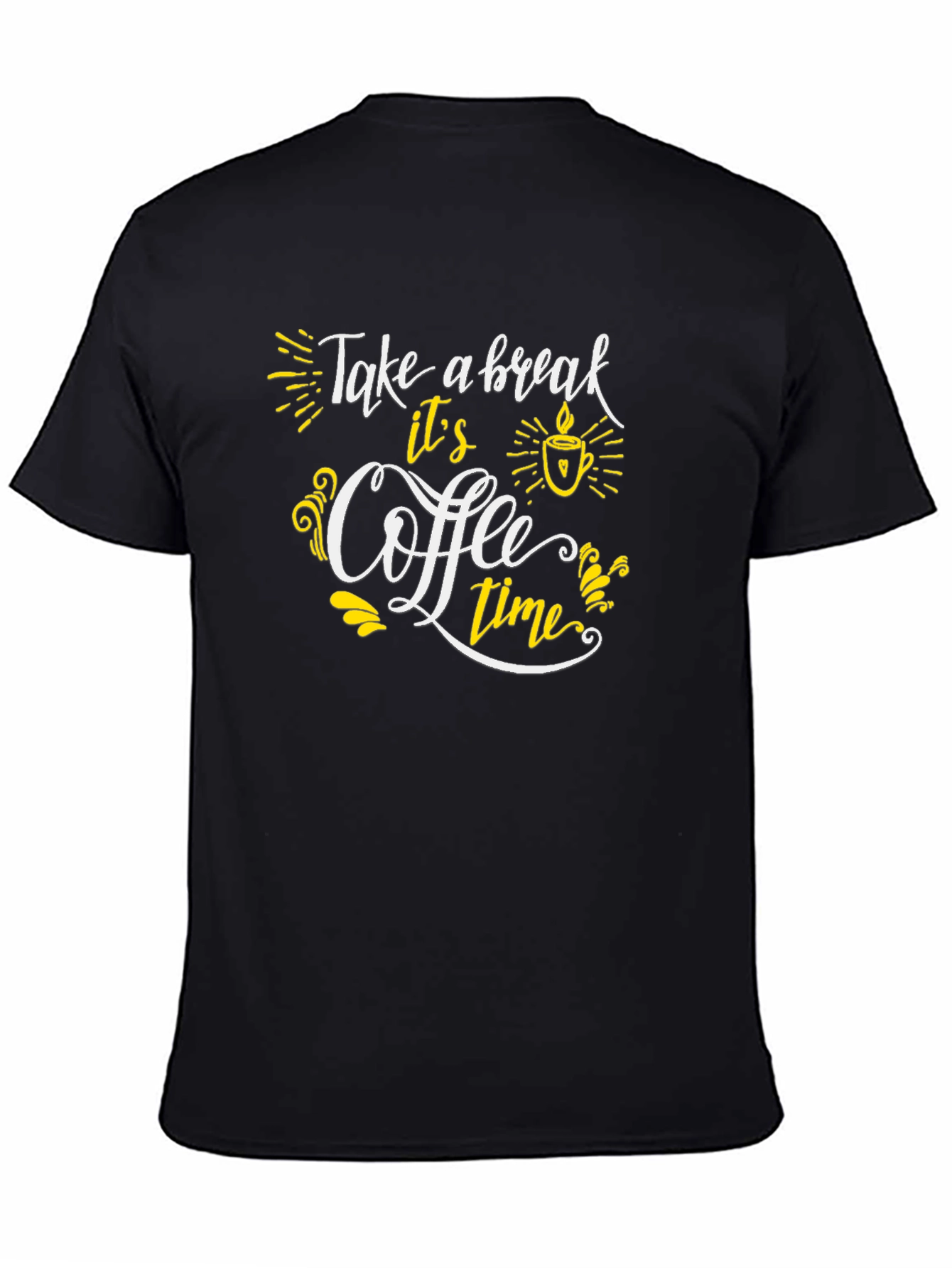 Coffee Time Graphic Tee - Black Casual T-Shirt