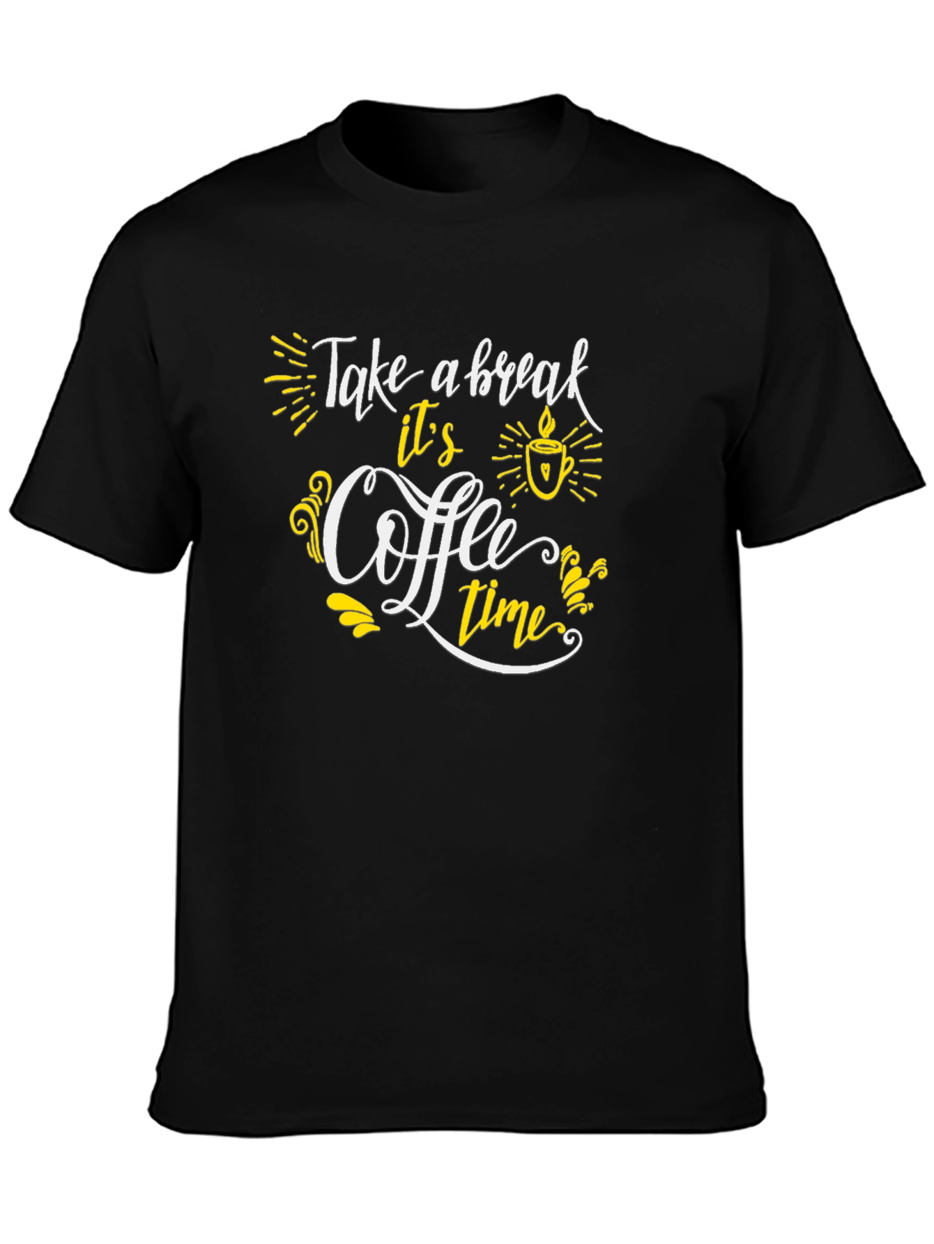 Coffee Time Graphic Tee - Black Casual T-Shirt