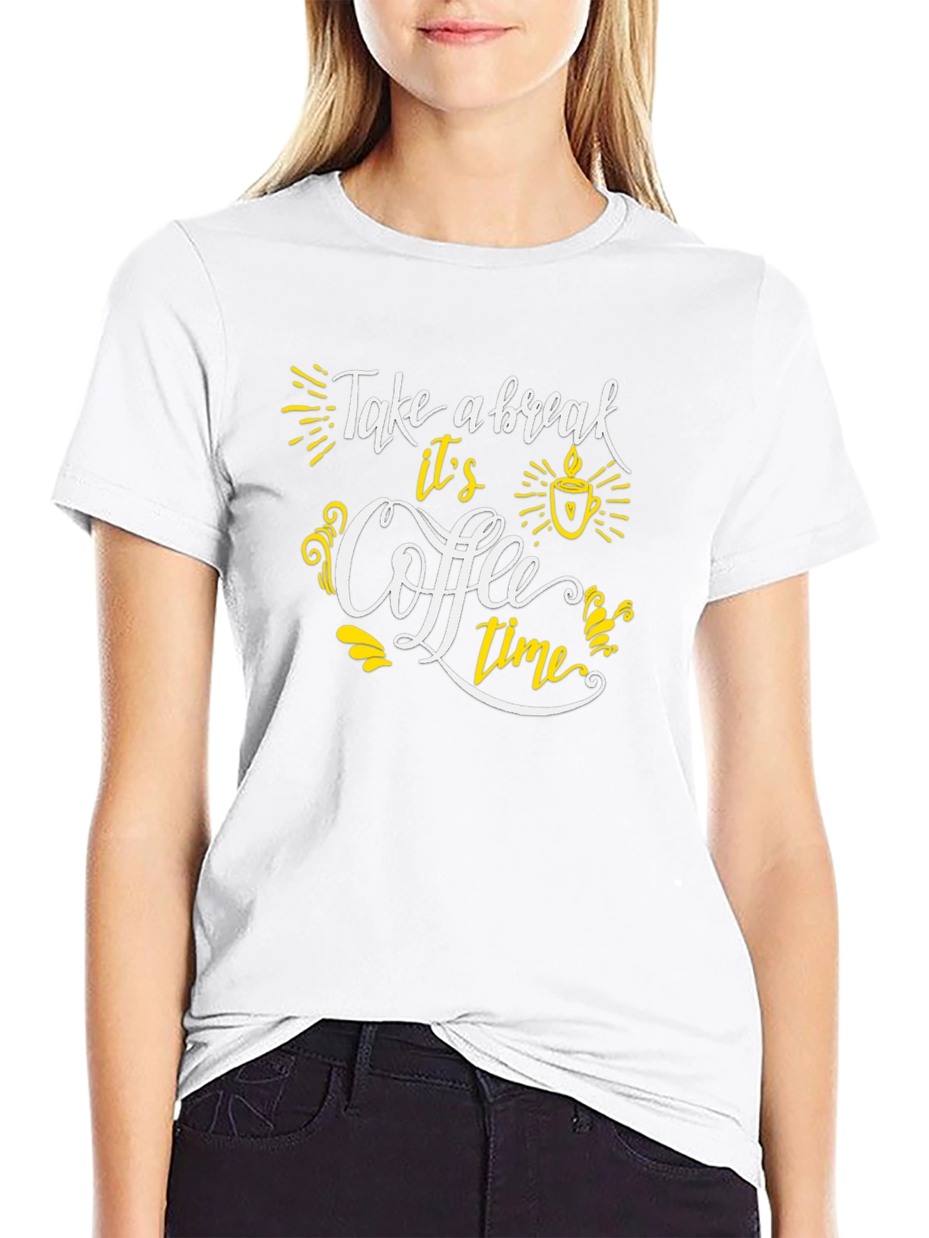 Coffee Time Graphic Tee - Black Casual T-Shirt