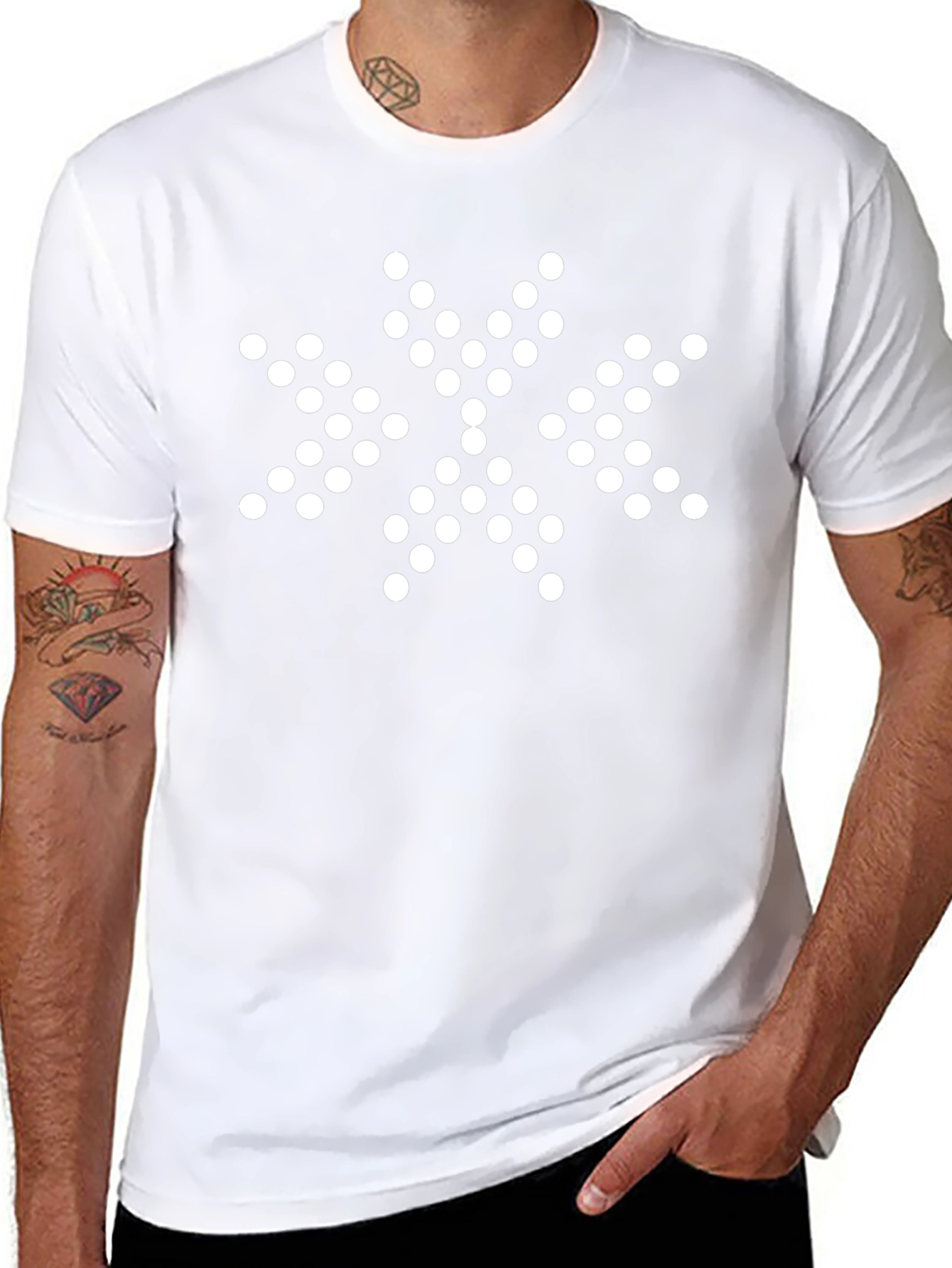 Abstract Dot Pattern Black T-Shirt