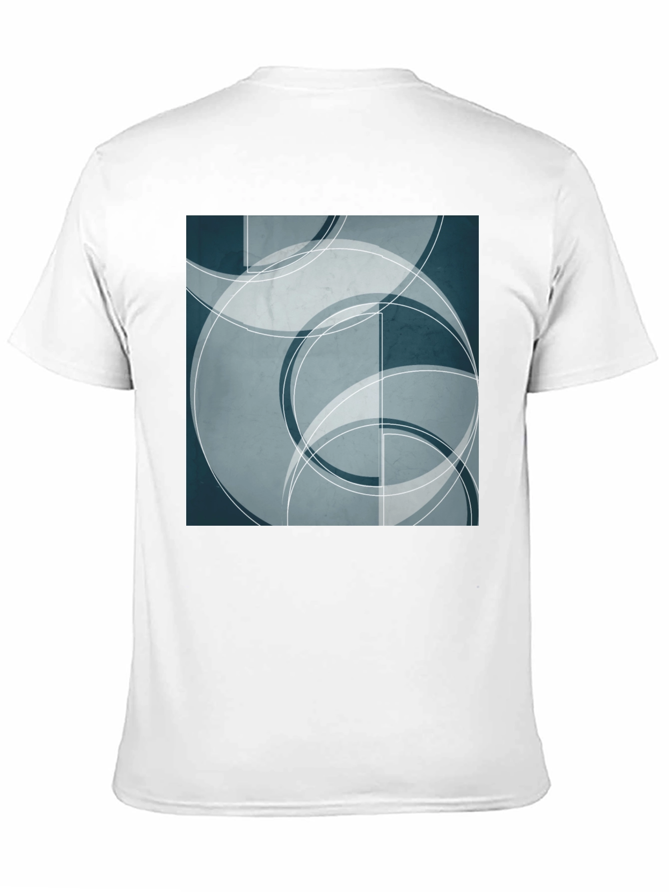 Abstract Geometric Circle Design Black T-Shirt