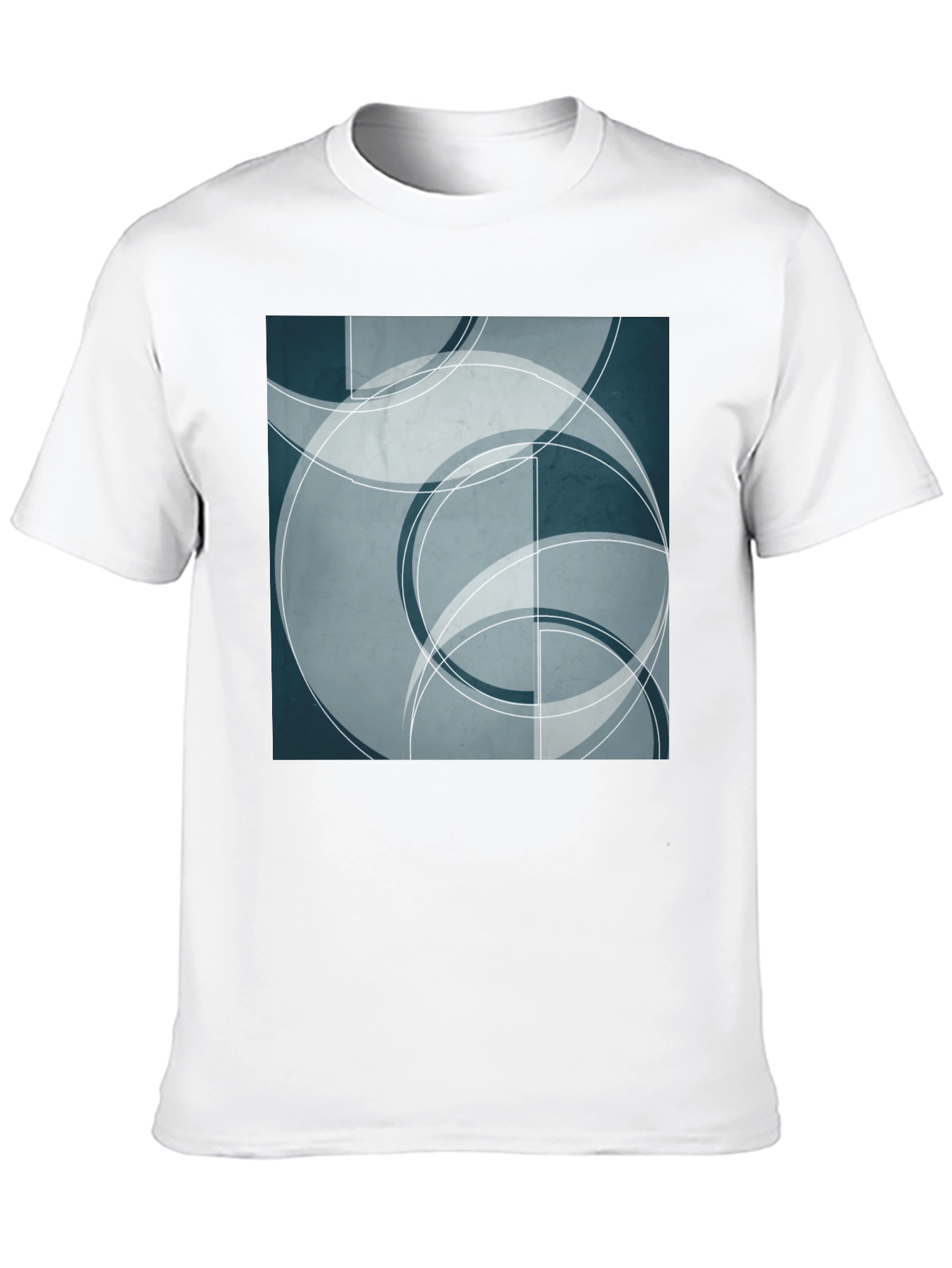 Abstract Geometric Circle Design Black T-Shirt