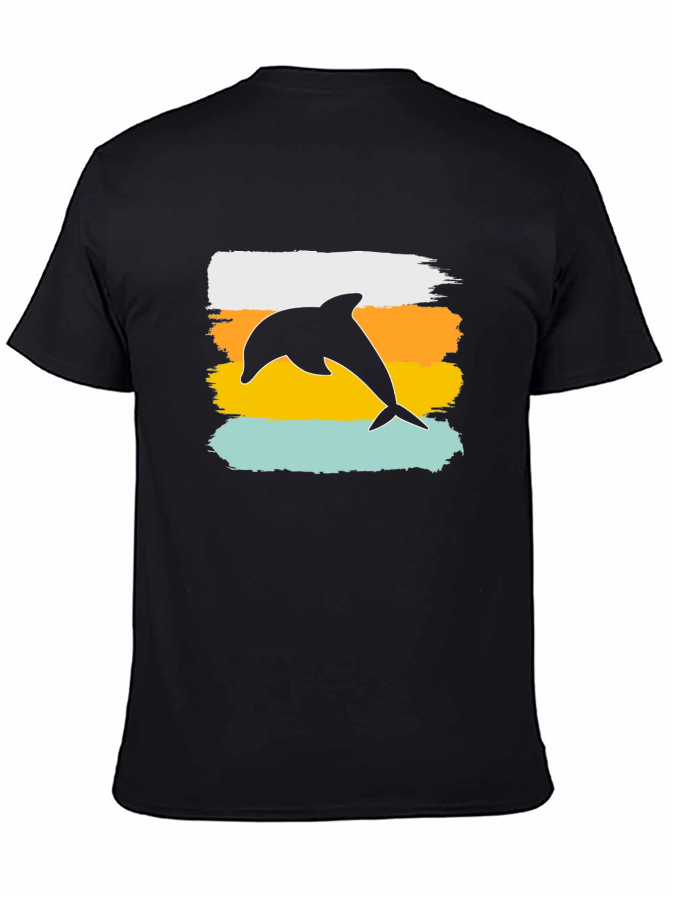 Retro Dolphin Graphic Tee - Black T-Shirt