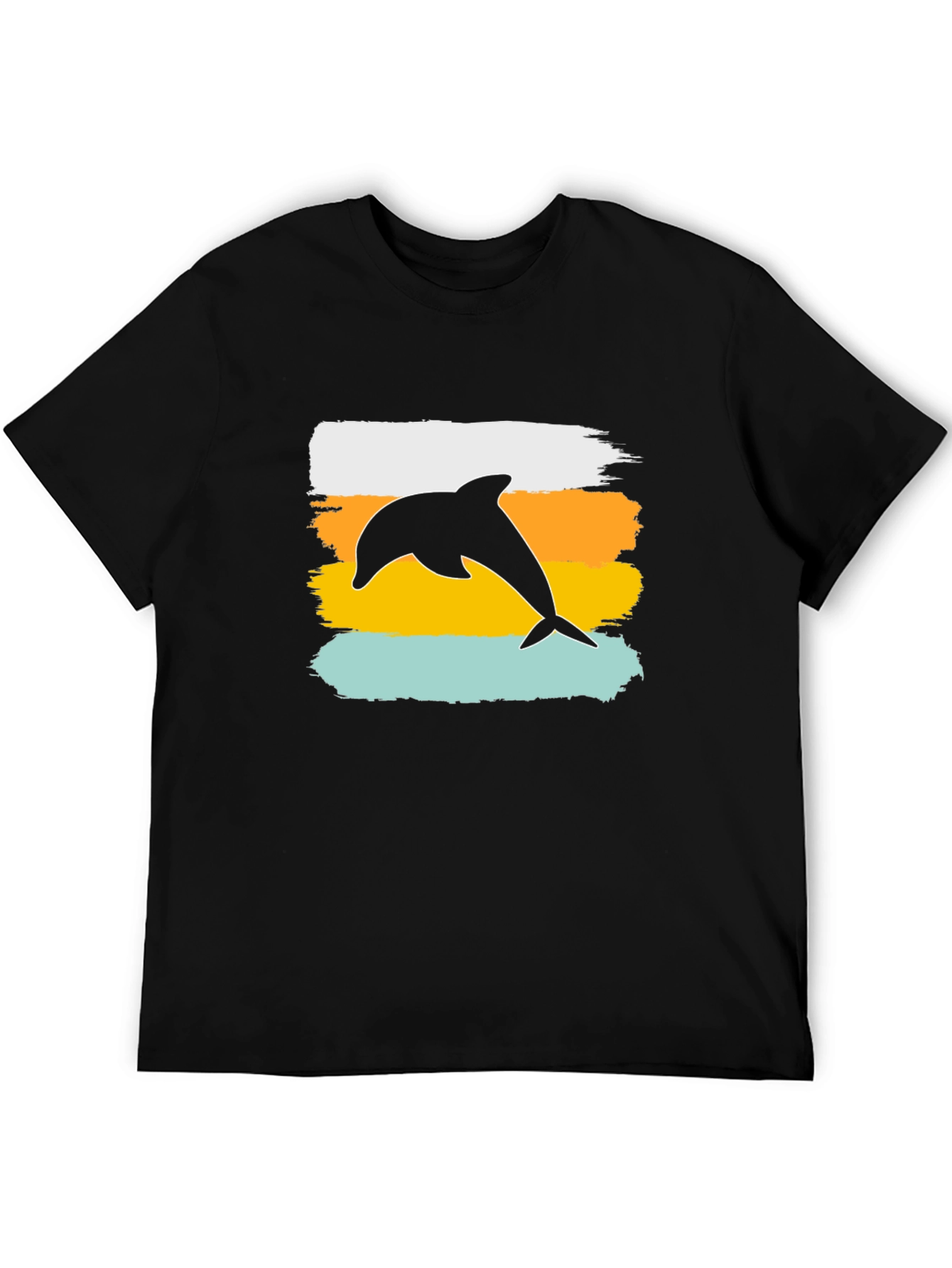Retro Dolphin Graphic Tee - Black T-Shirt