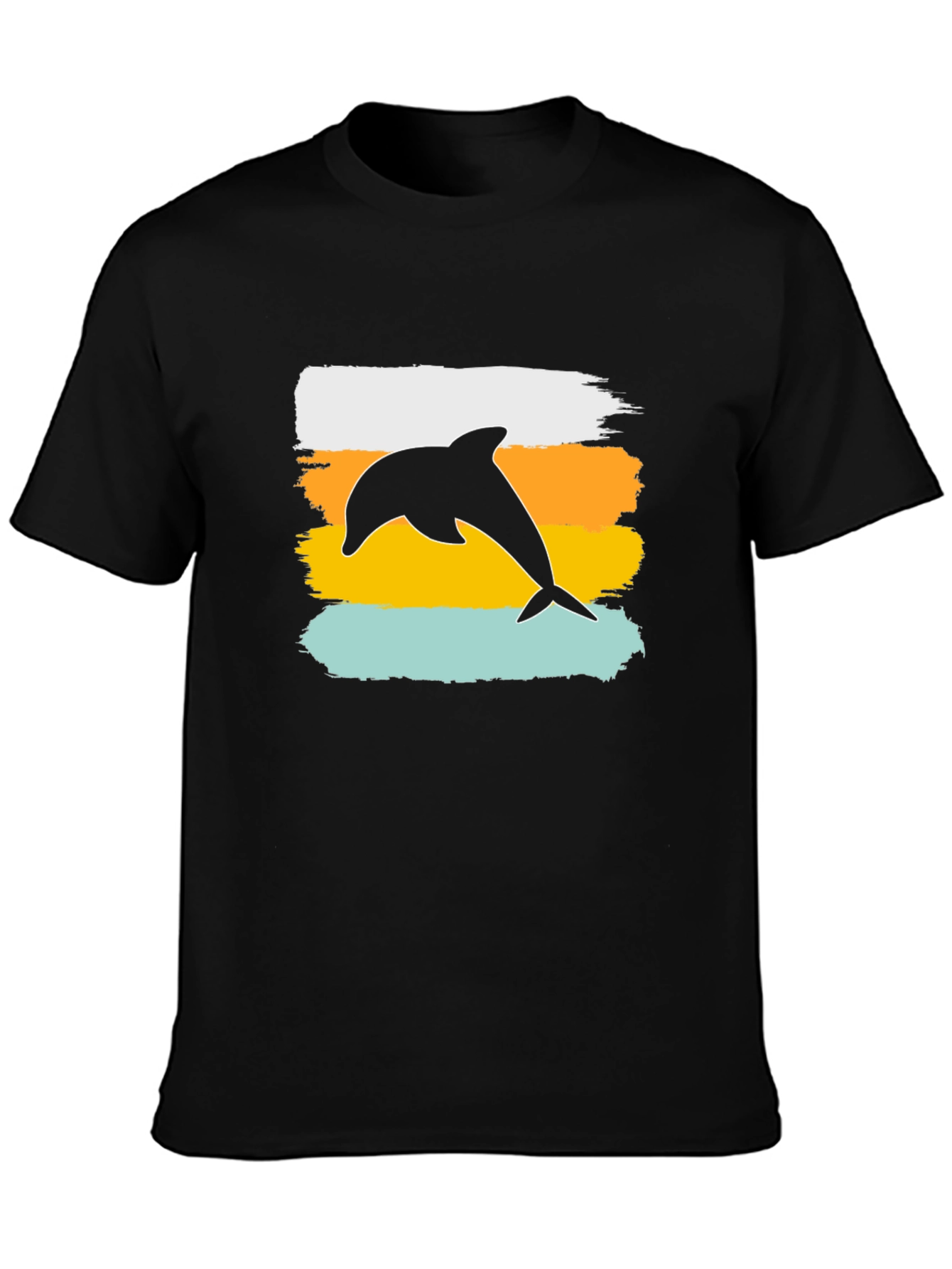 Retro Dolphin Graphic Tee - Black T-Shirt
