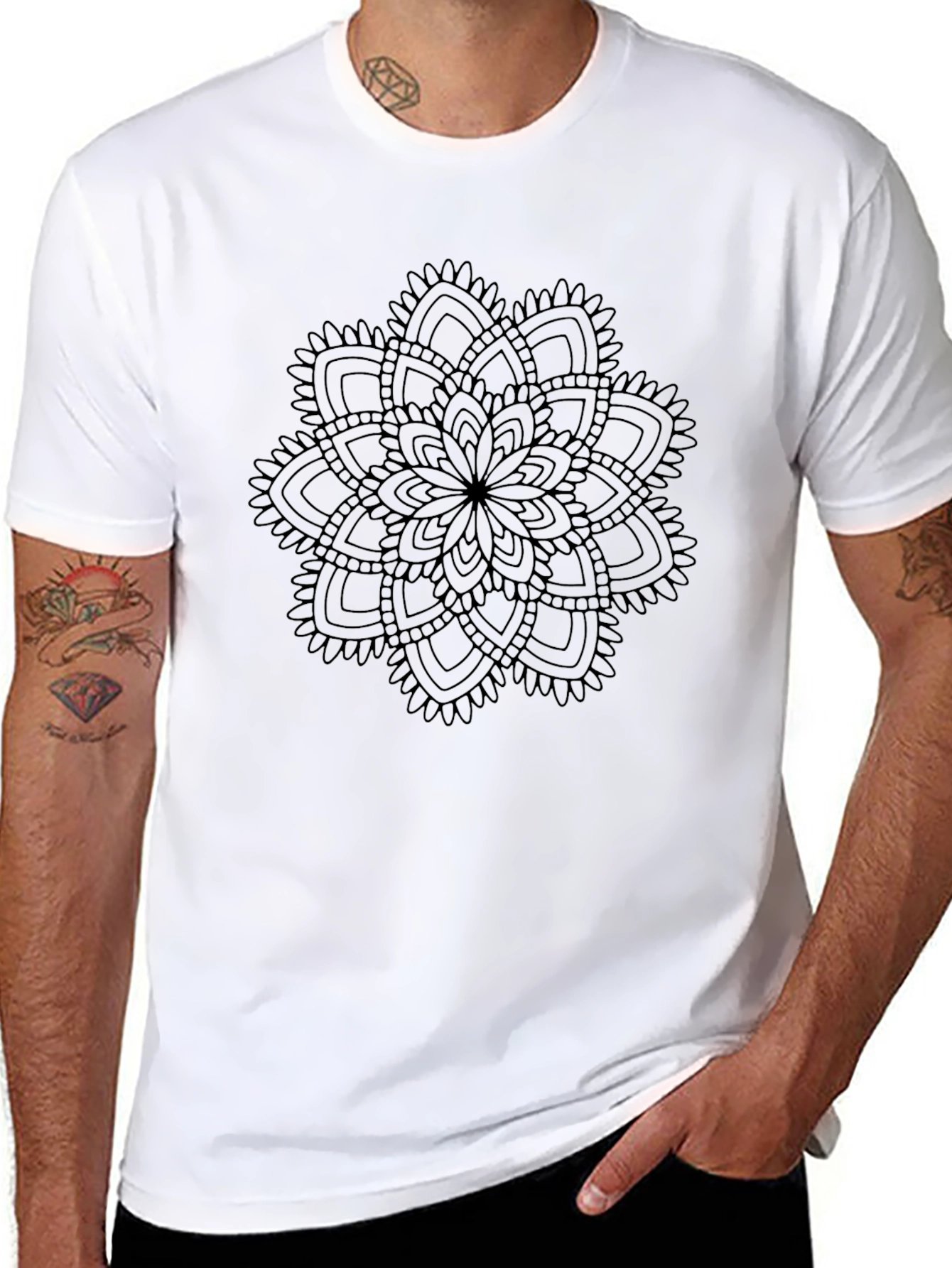 Black Mandala Graphic T-Shirt