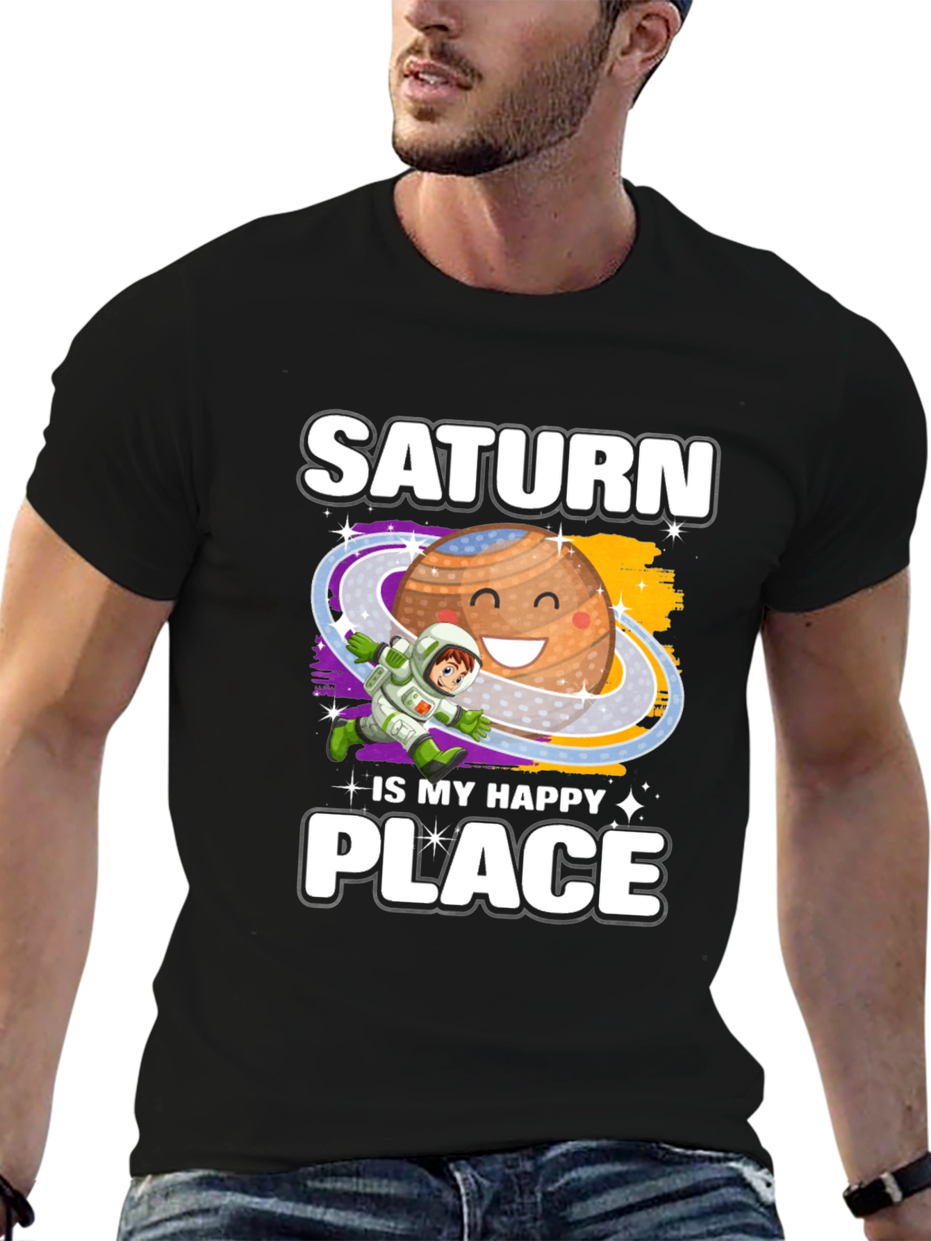 Saturn Is My Happy Place Graphic T-Shirt