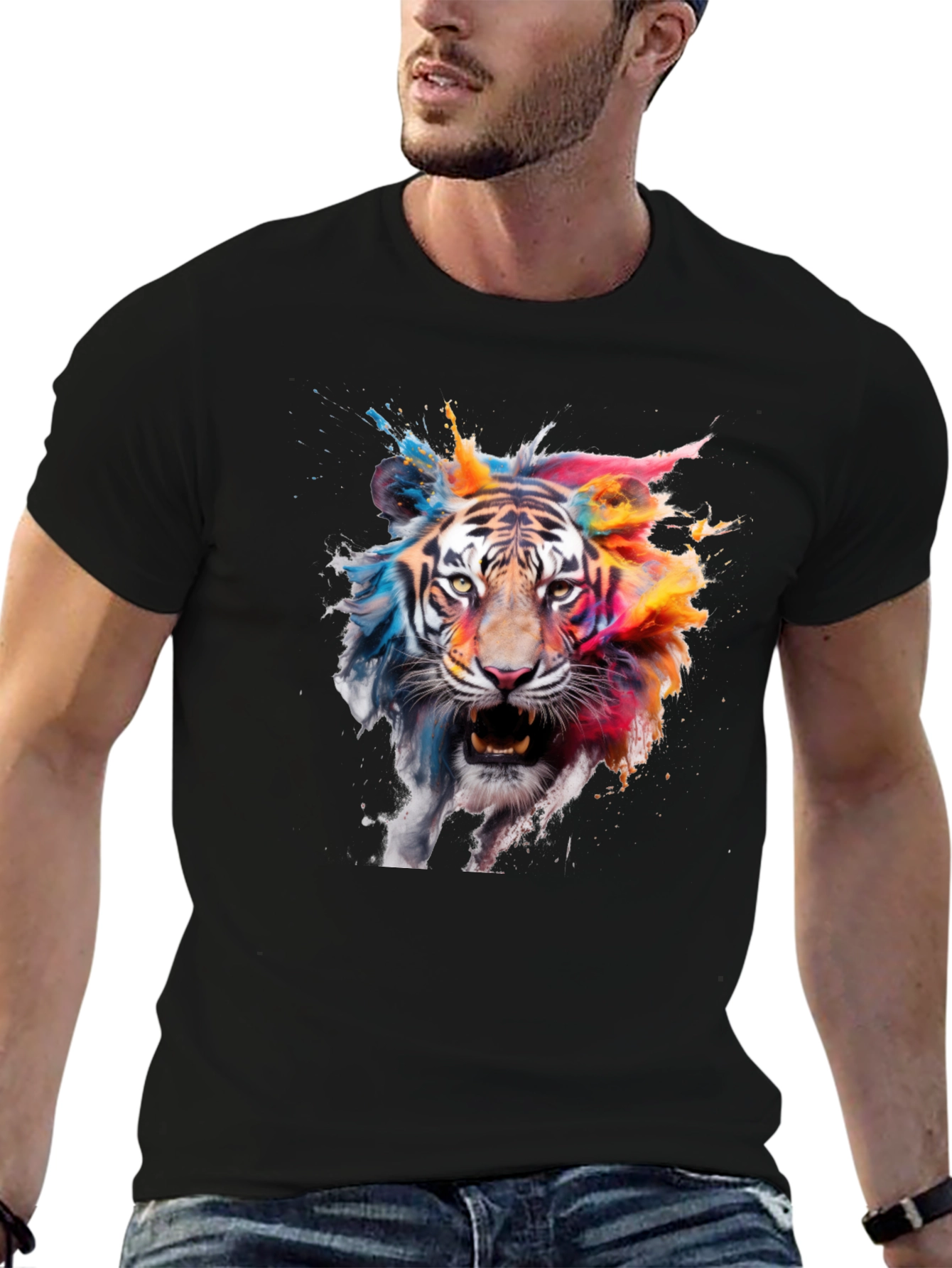 Vibrant Tiger Graphic T-Shirt - Bold & Eye-Catching