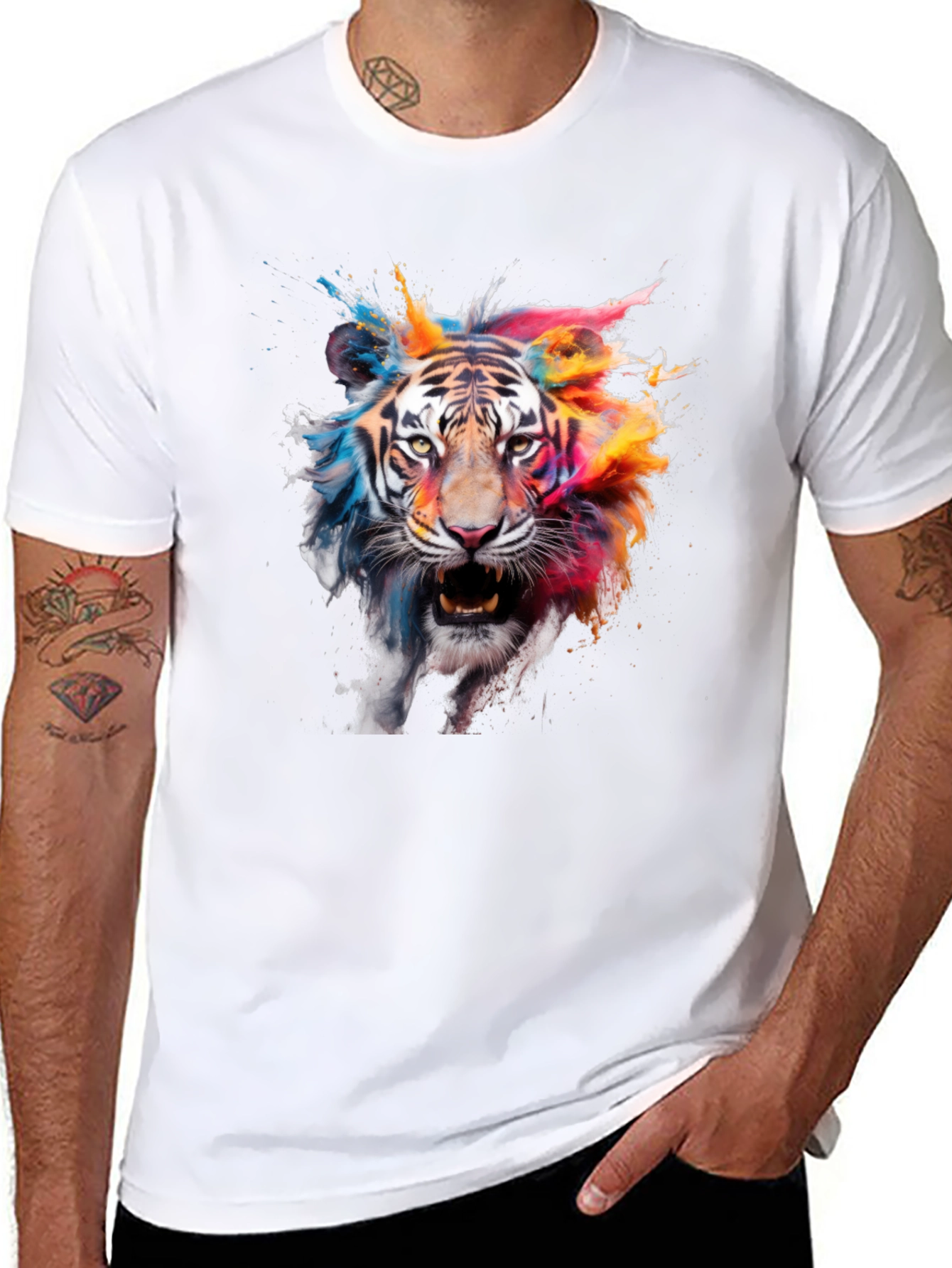 Vibrant Tiger Graphic T-Shirt - Bold & Eye-Catching