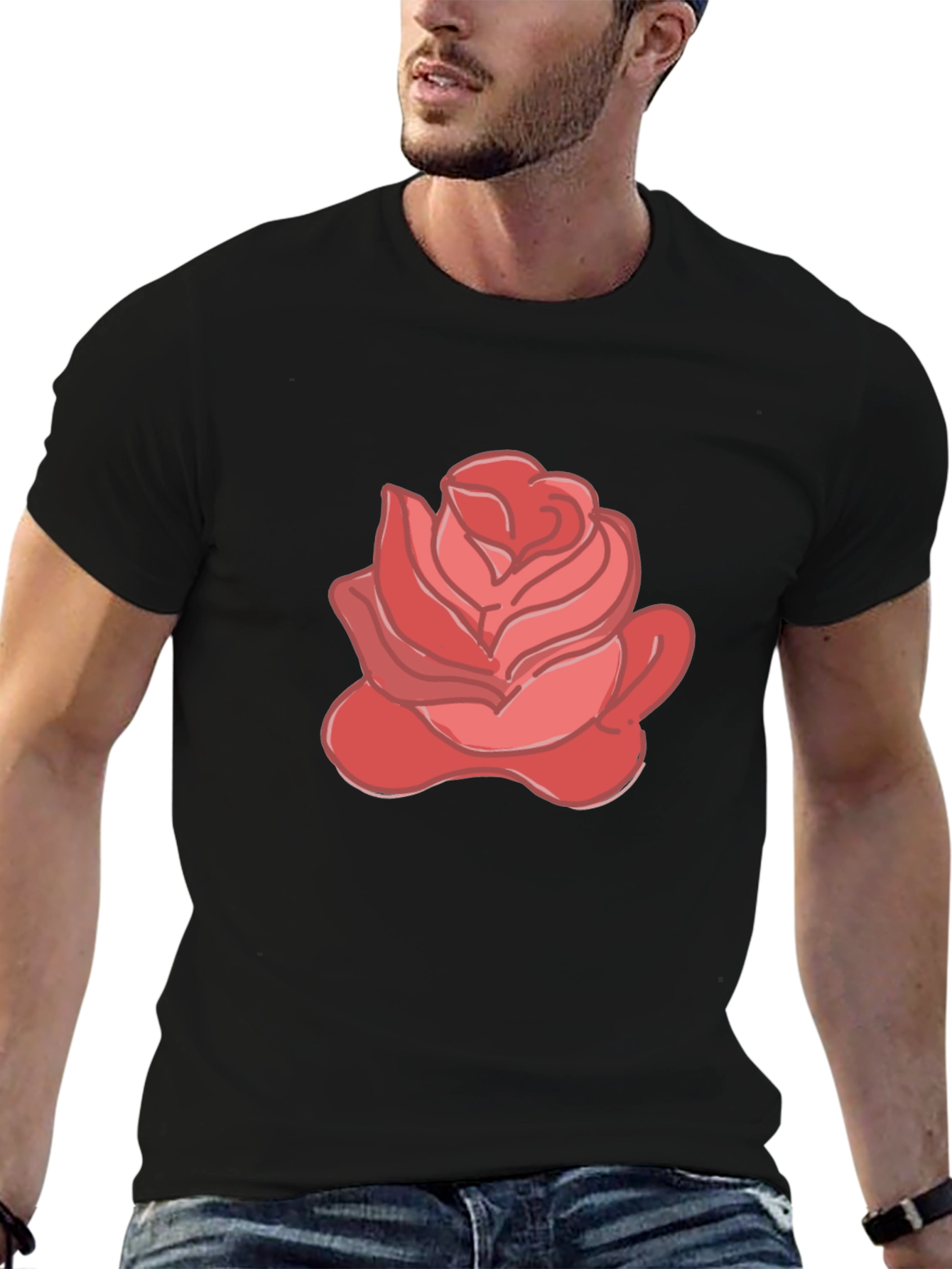Rose Graphic Black Tee