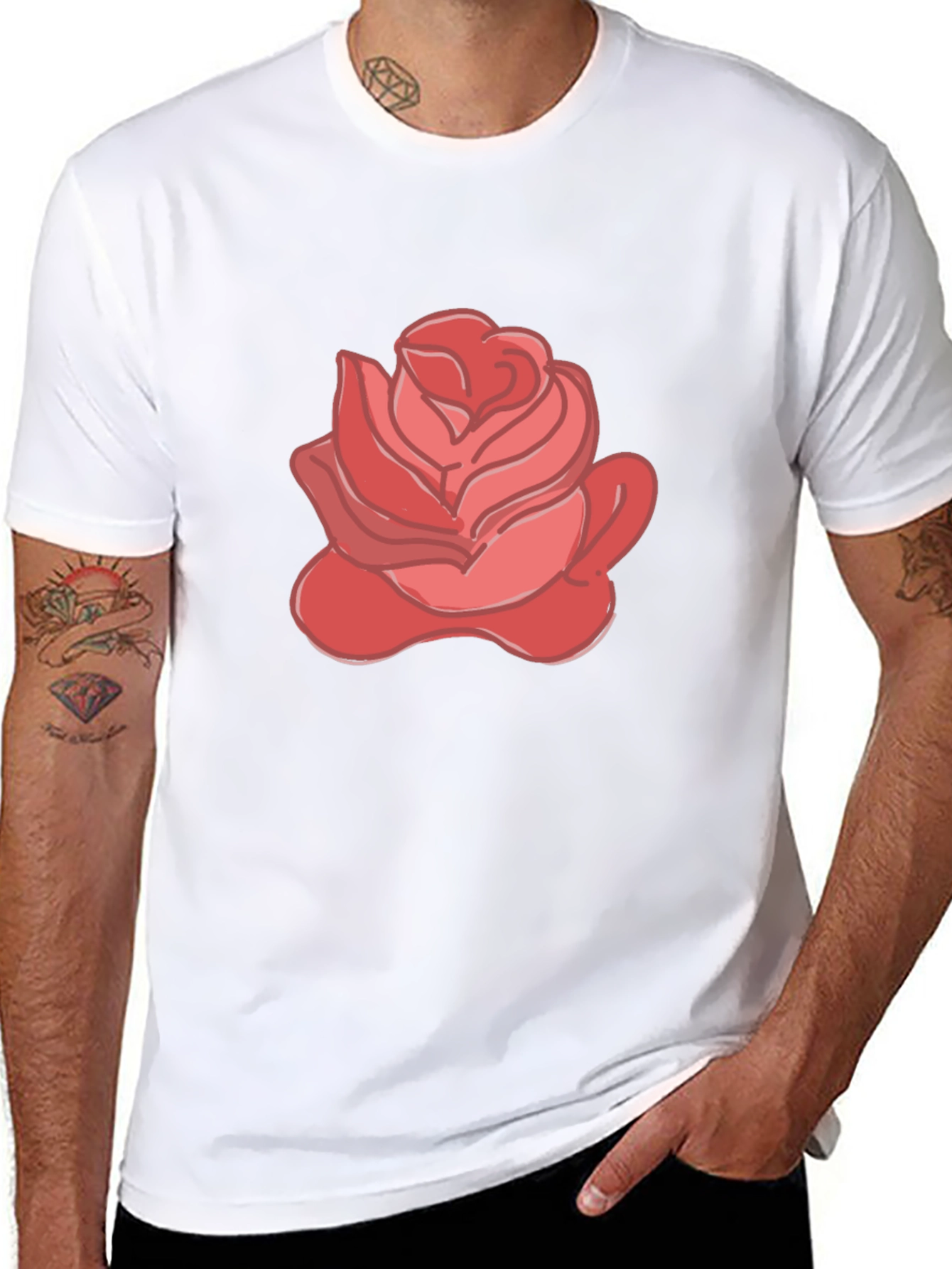 Rose Graphic Black Tee