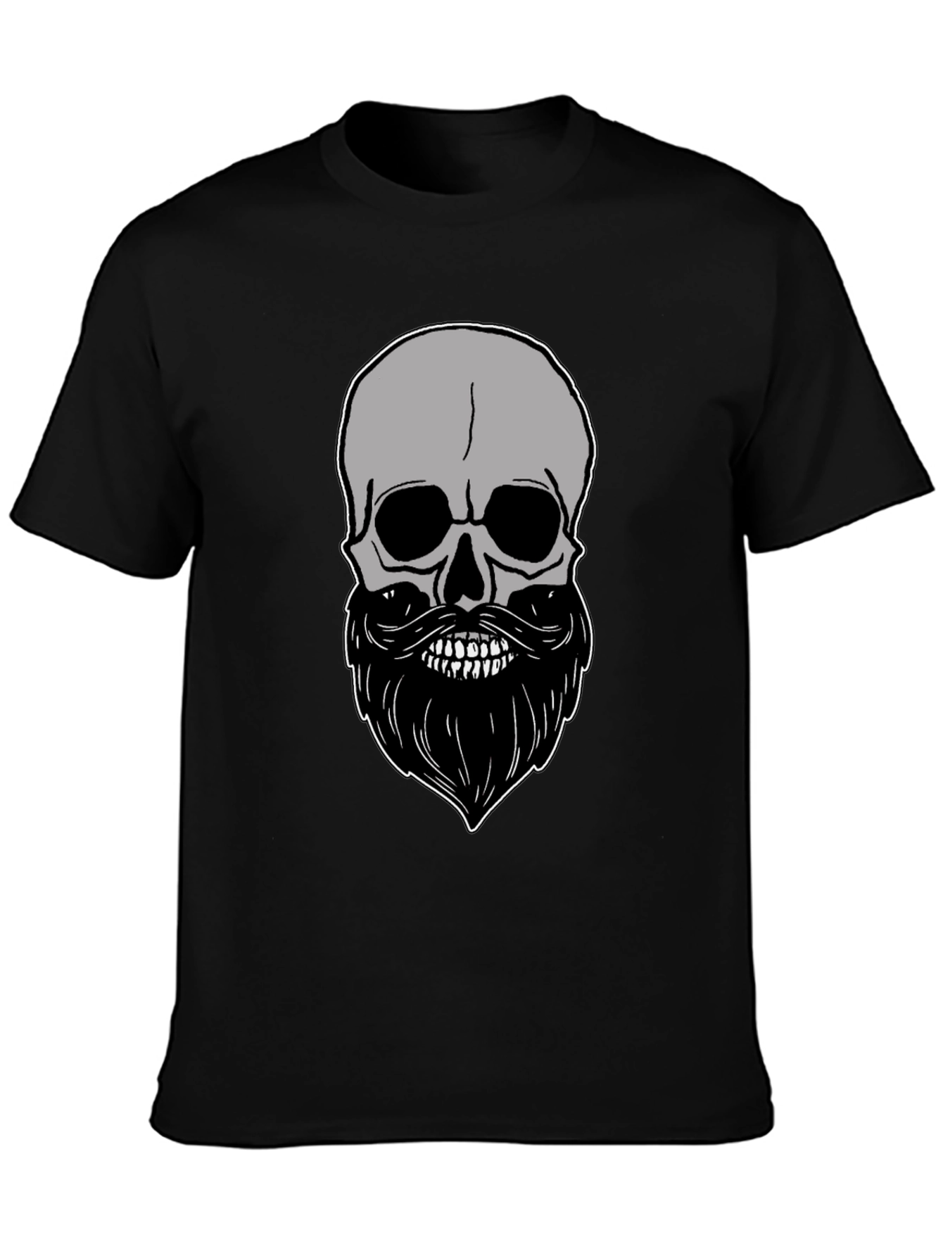 Skull & Beard Graphic Tee - Mens Black T-Shirt