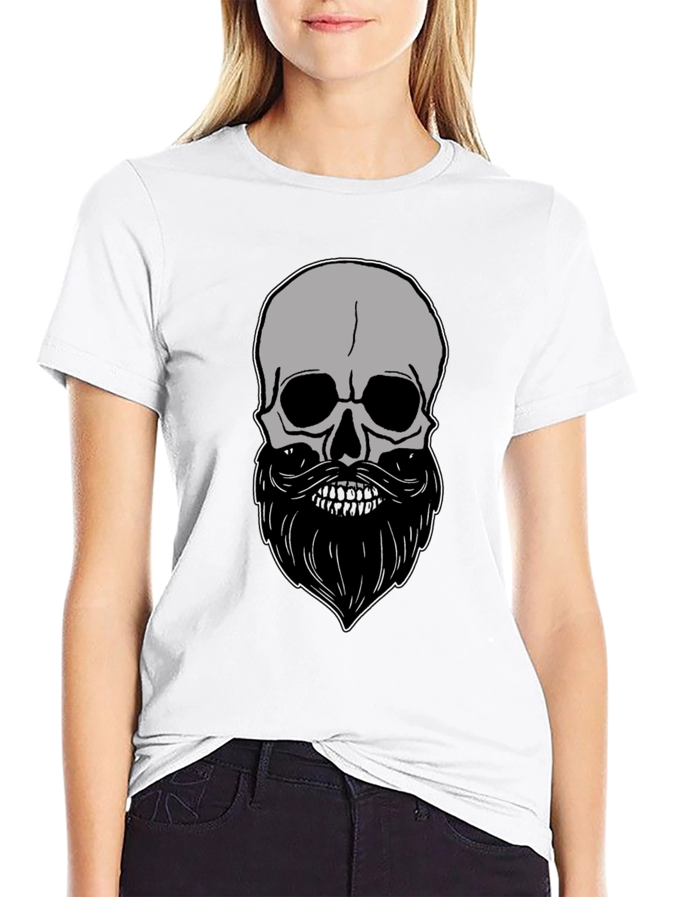 Skull & Beard Graphic Tee - Mens Black T-Shirt