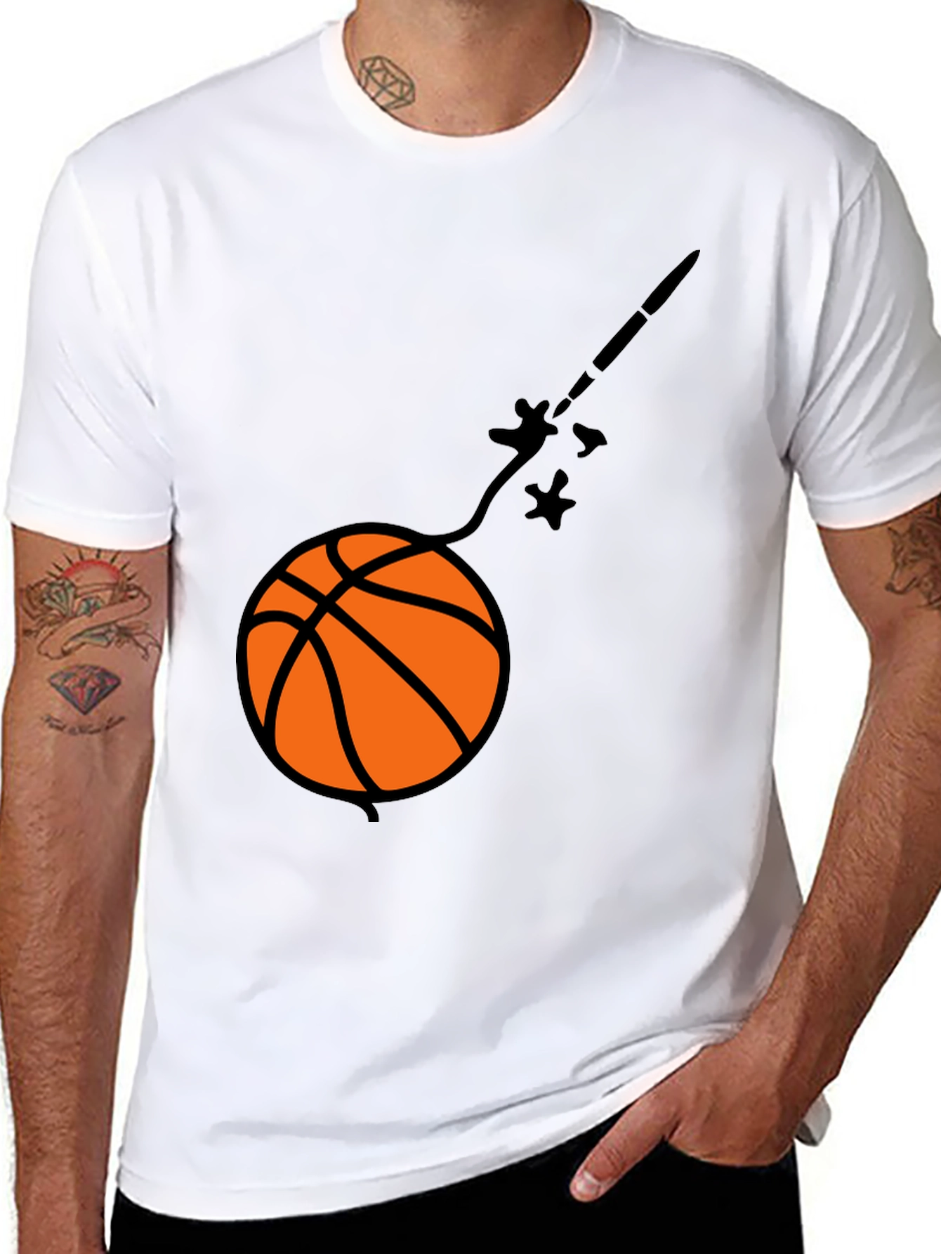 Black Basketball Comet Graphic Tee