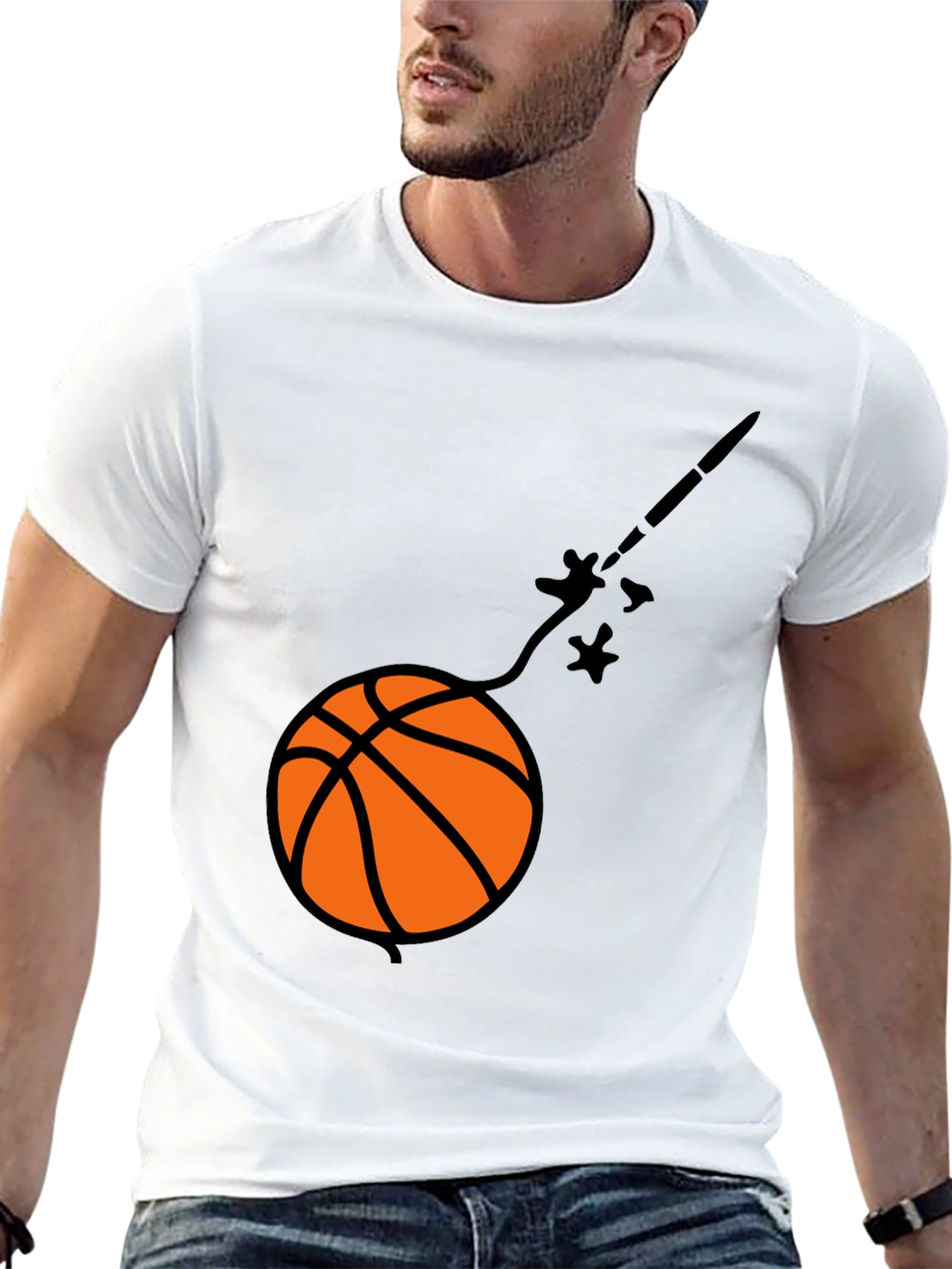 Black Basketball Comet Graphic Tee