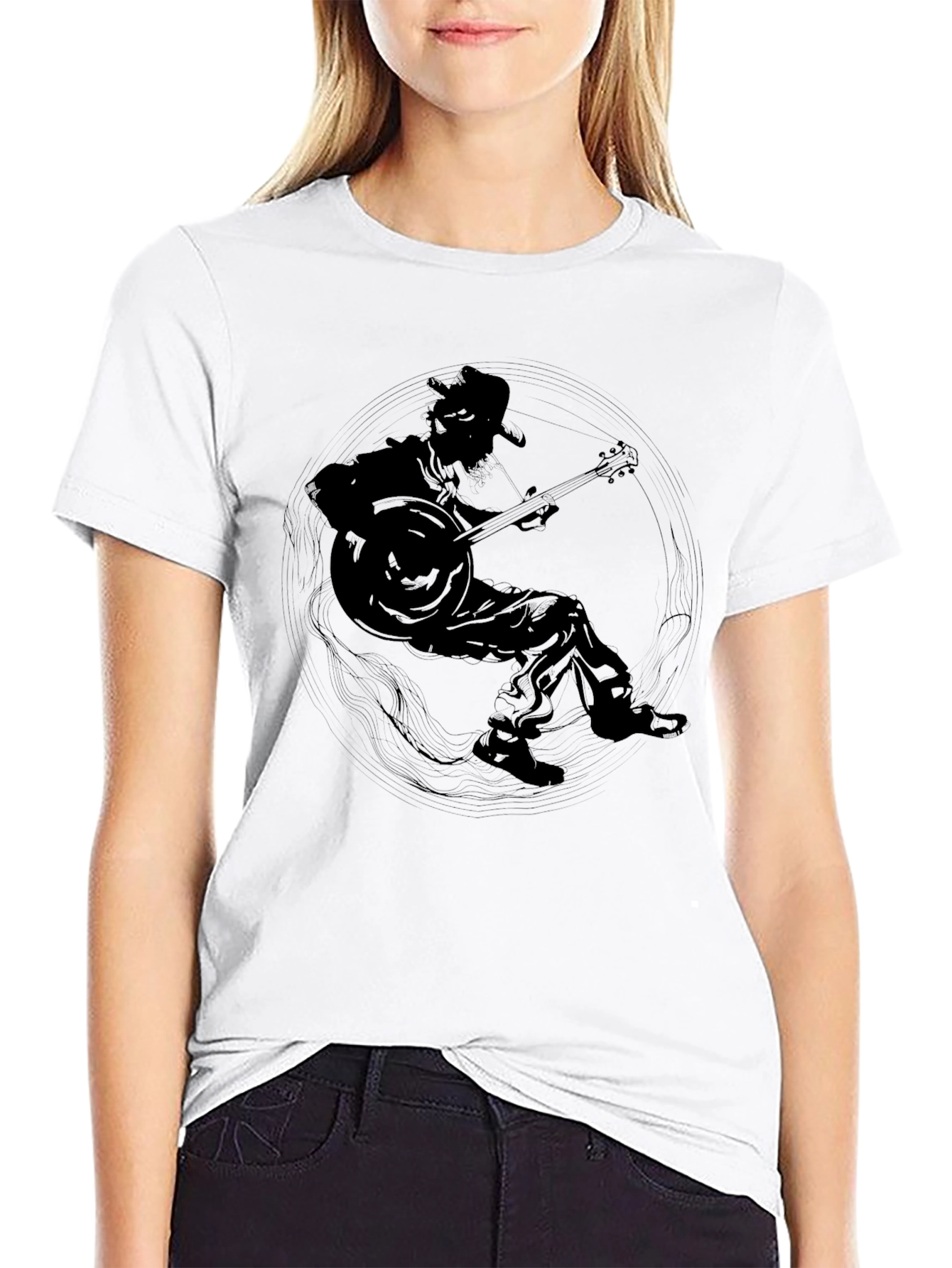 Cool Musician Graphic Tee - Black