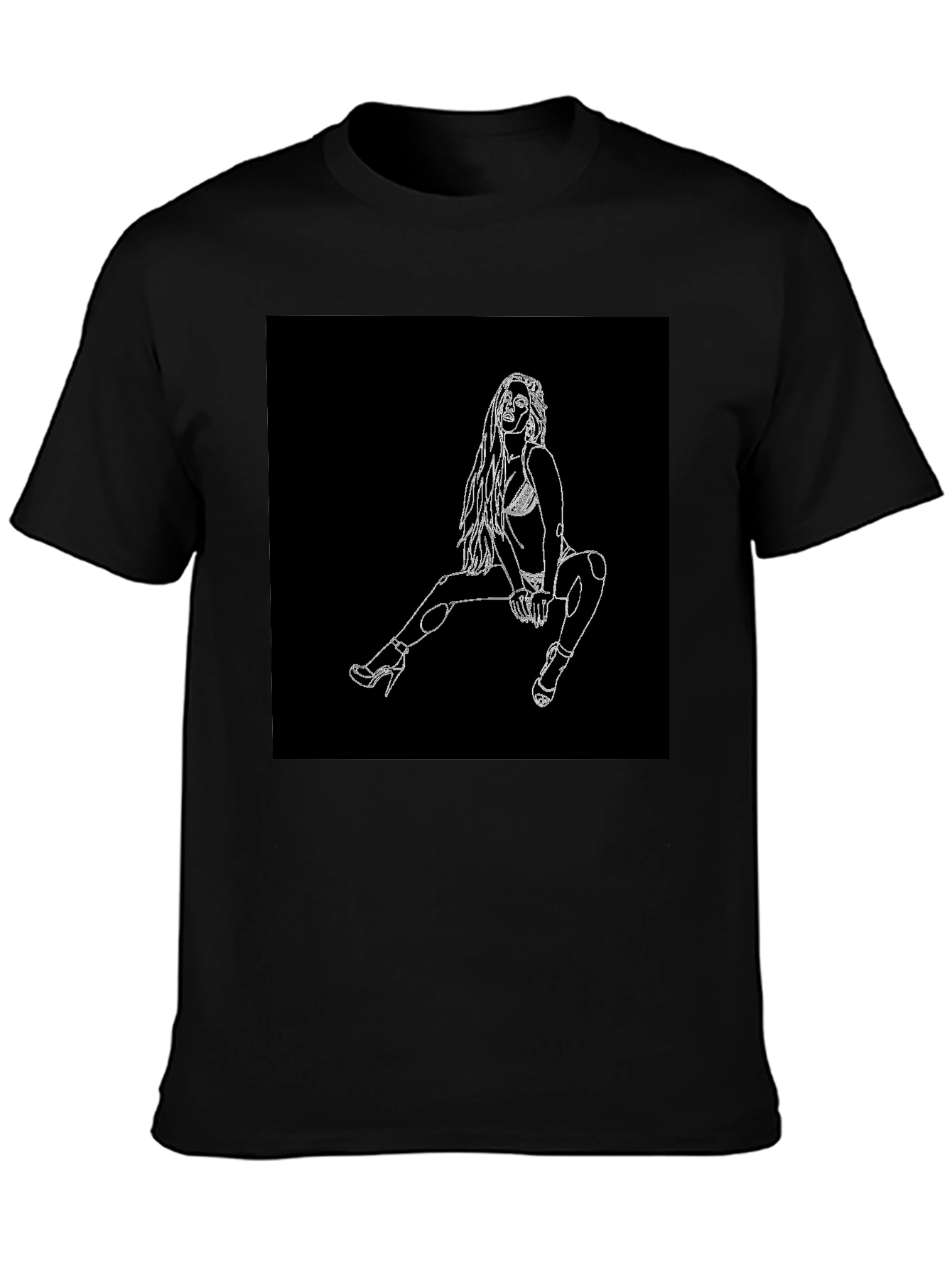Black T-Shirt with Graphic Design