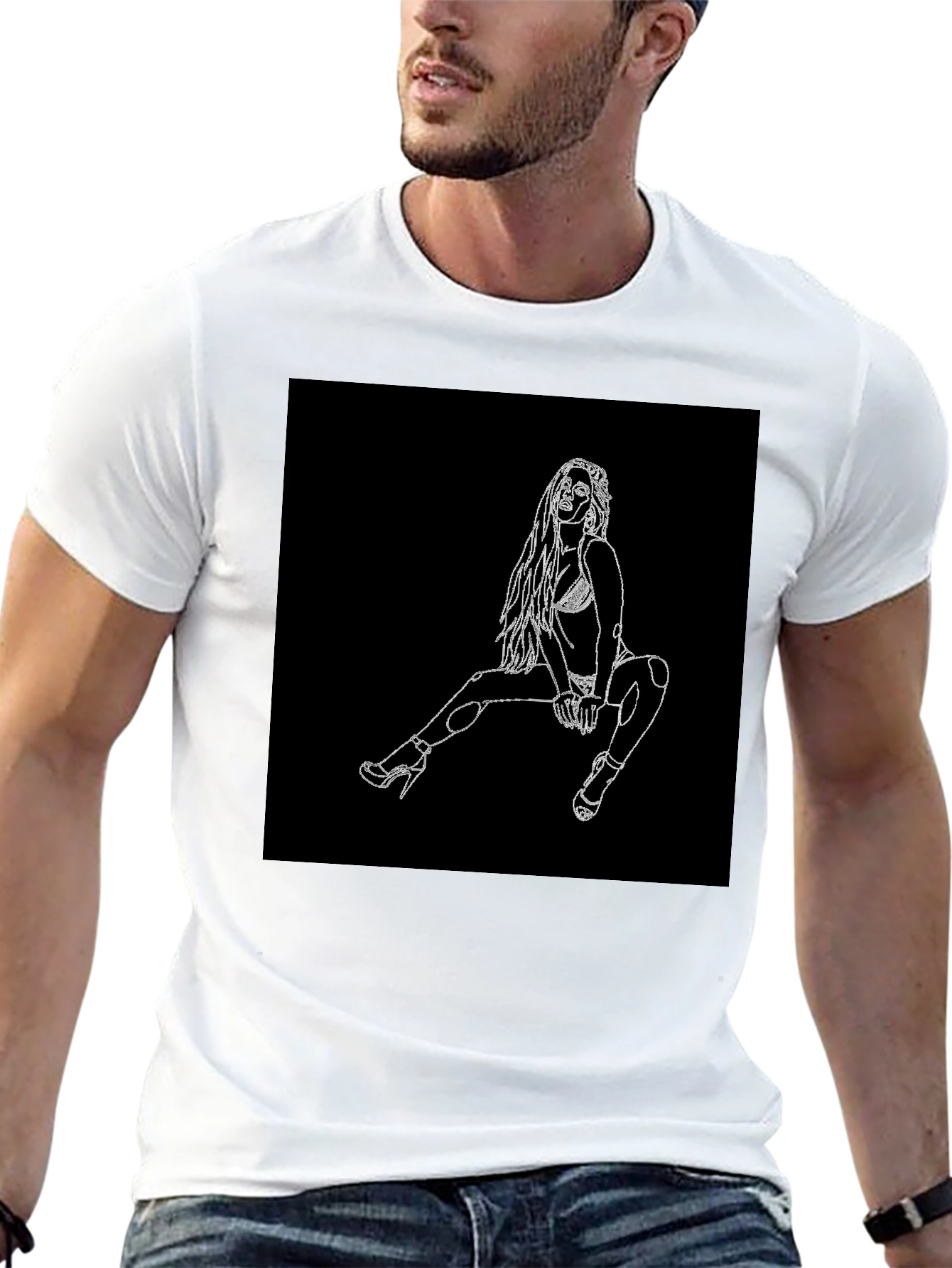 Black T-Shirt with Graphic Design