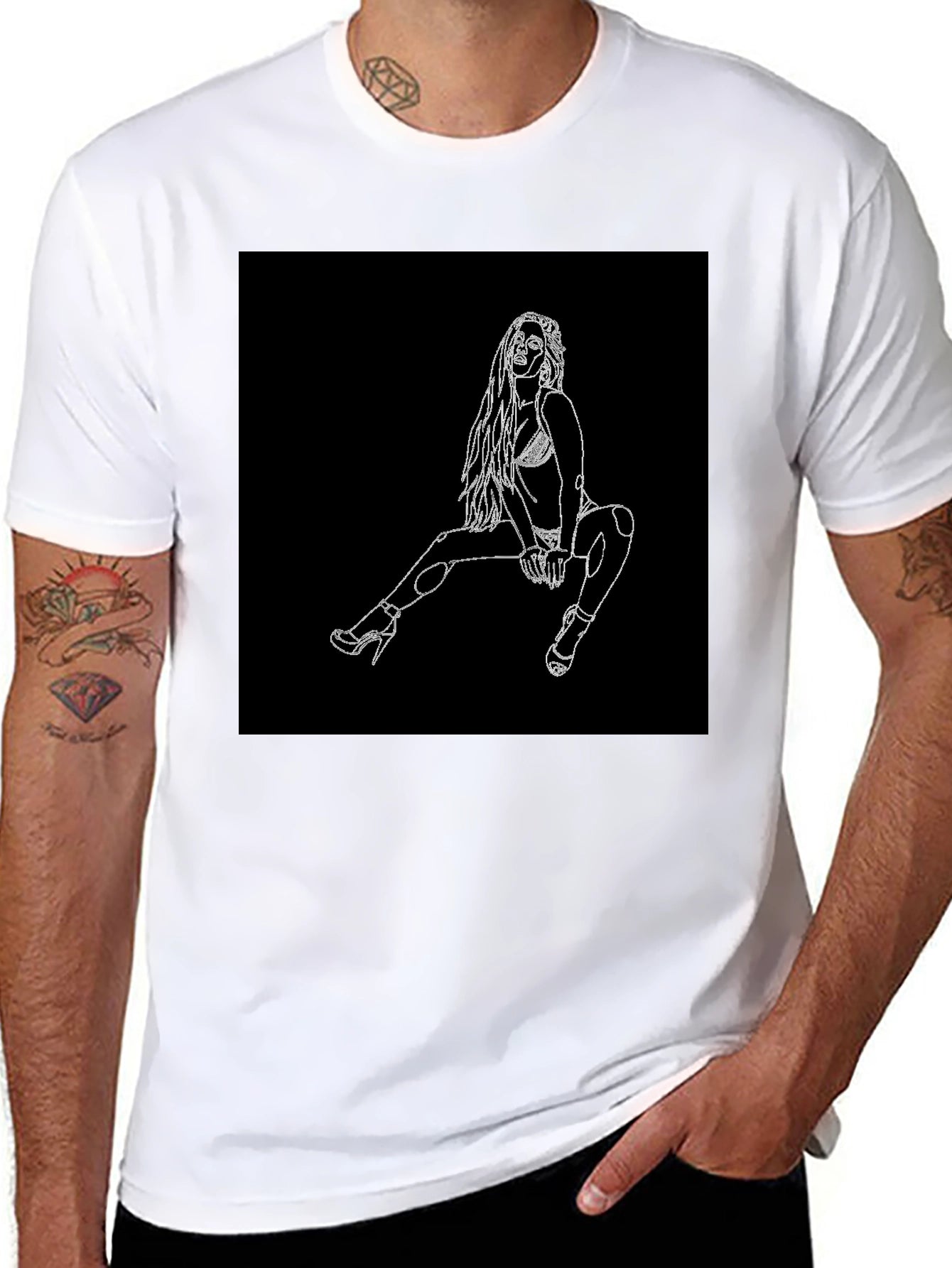 Black T-Shirt with Graphic Design