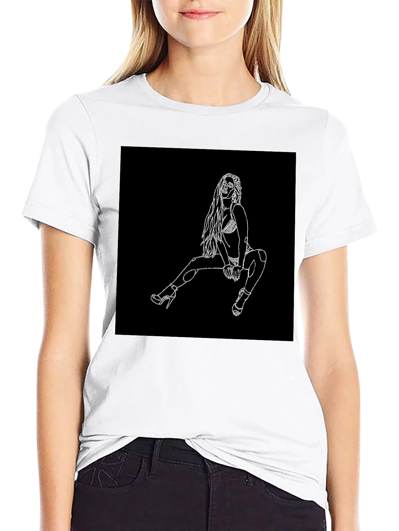 Black T-Shirt with Graphic Design