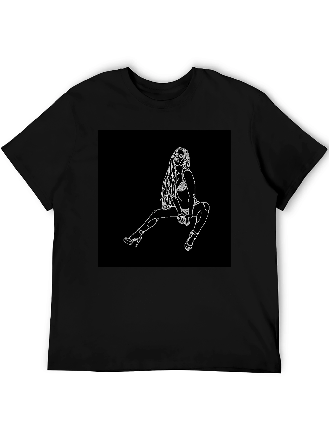 Black T-Shirt with Graphic Design