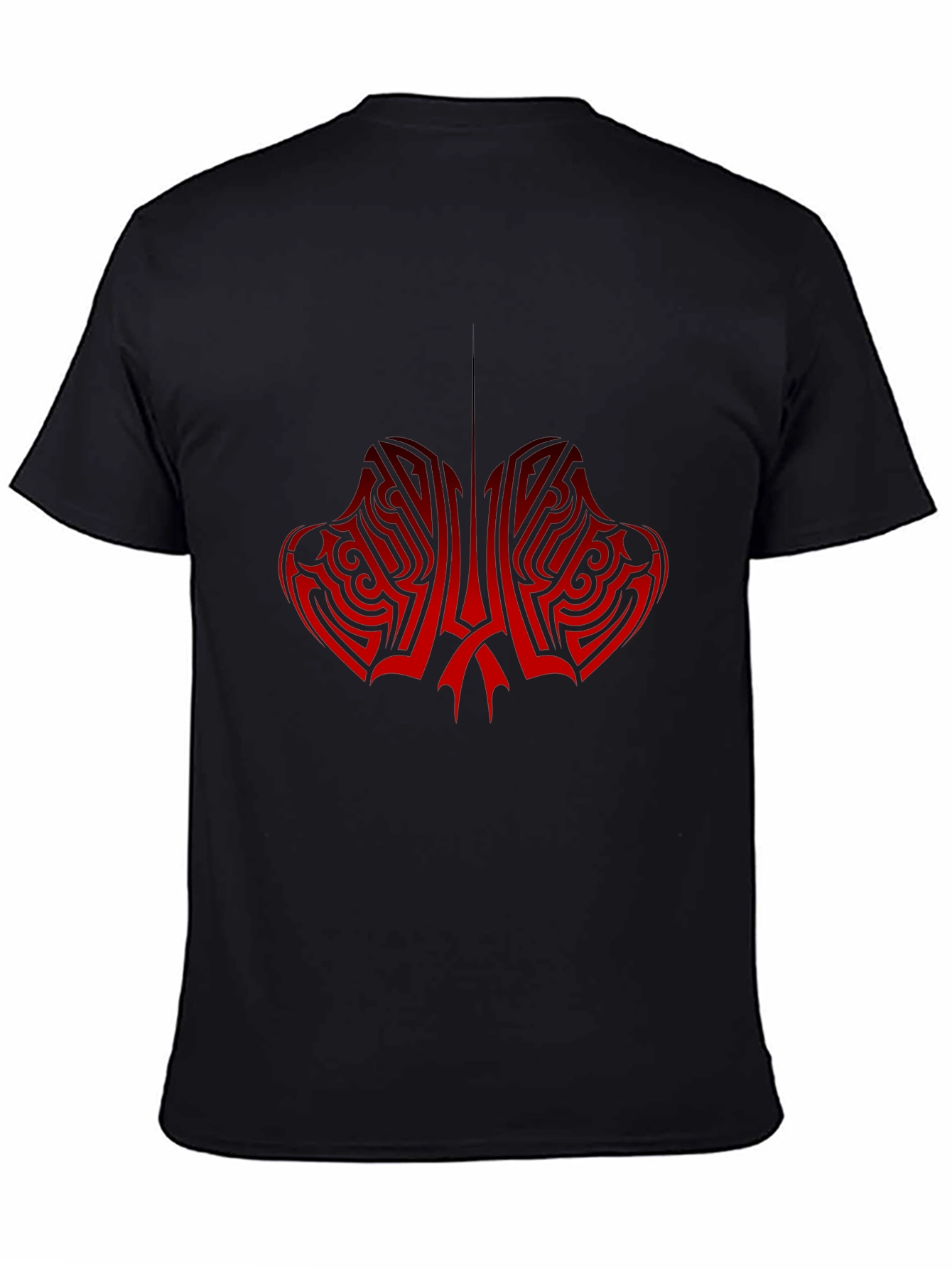 Tribal Red Graphic Black T-Shirt