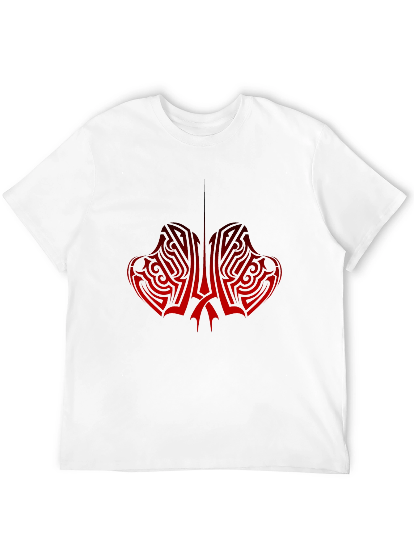 Tribal Red Graphic Black T-Shirt